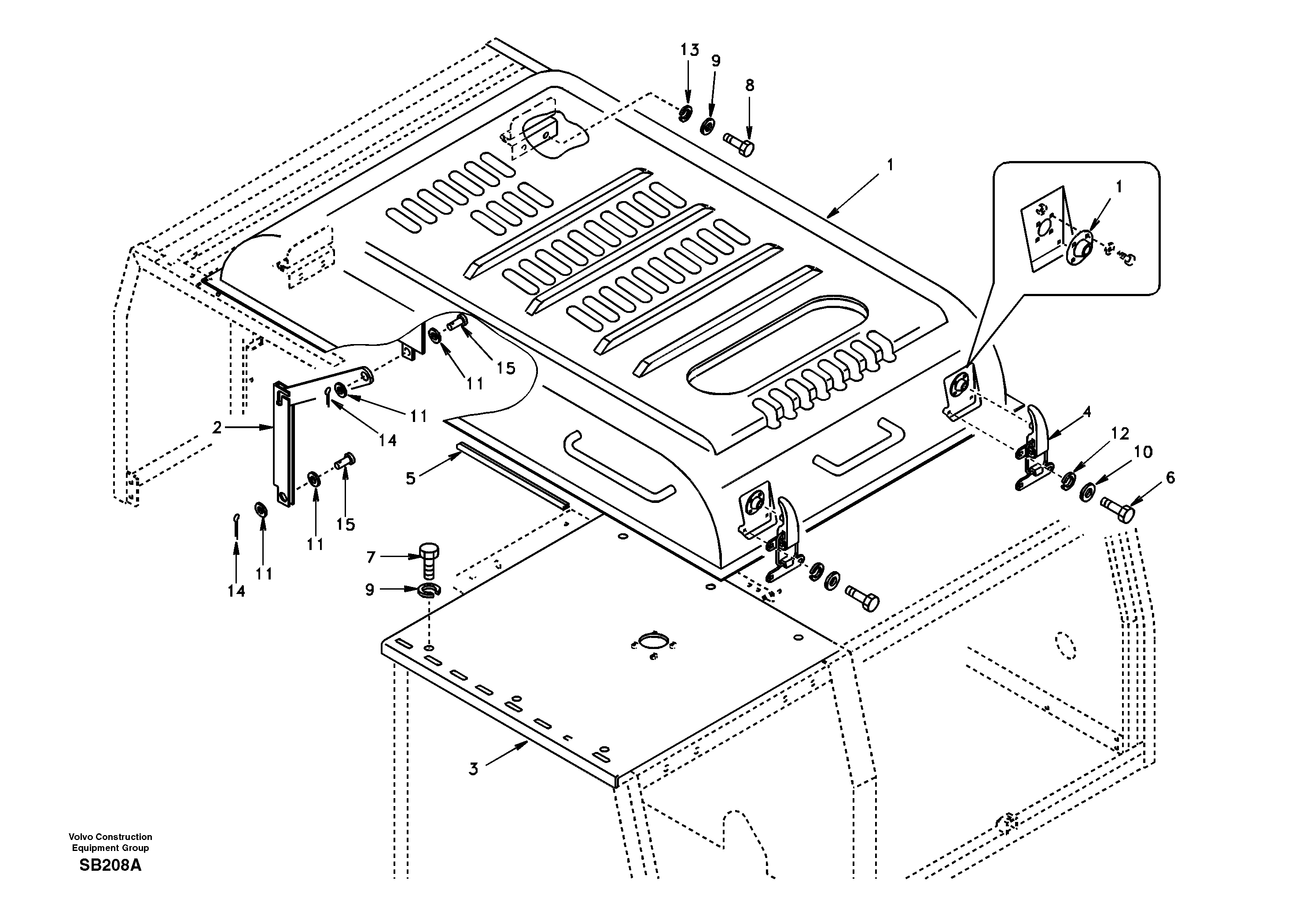 Cowl frame, cover and hood — volvo parts diagram