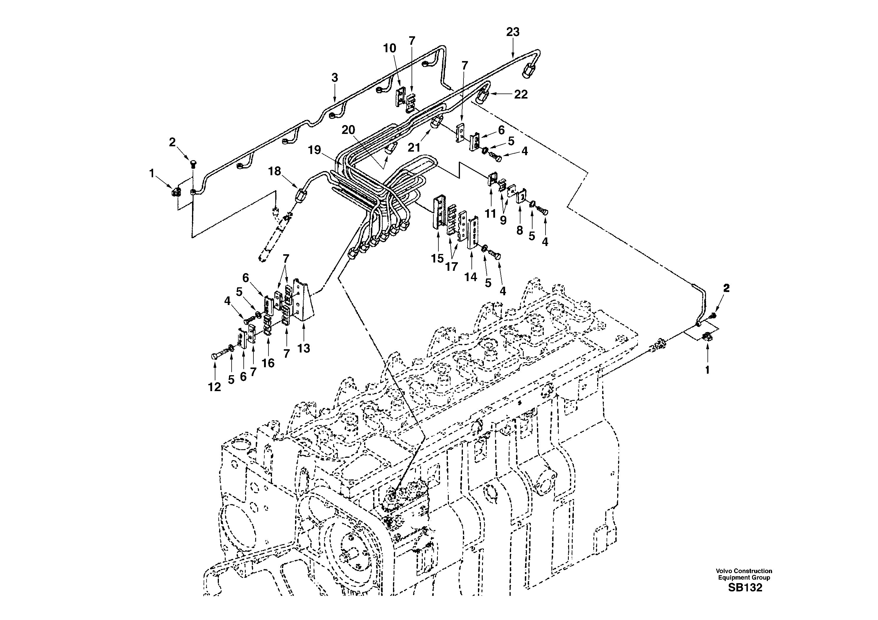 Fuel pipes-injector — volvo parts diagram
