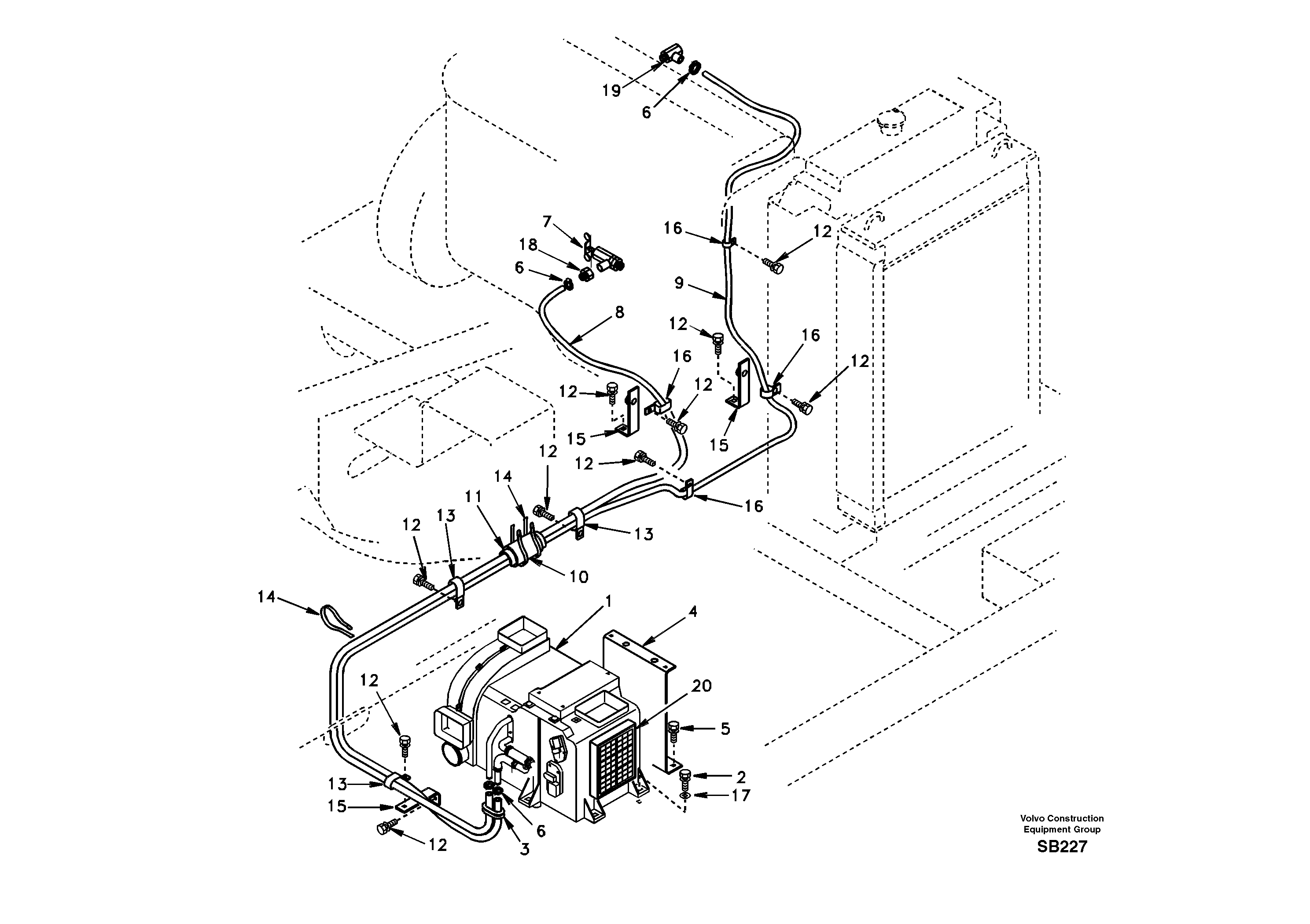 Heating line — volvo parts diagram