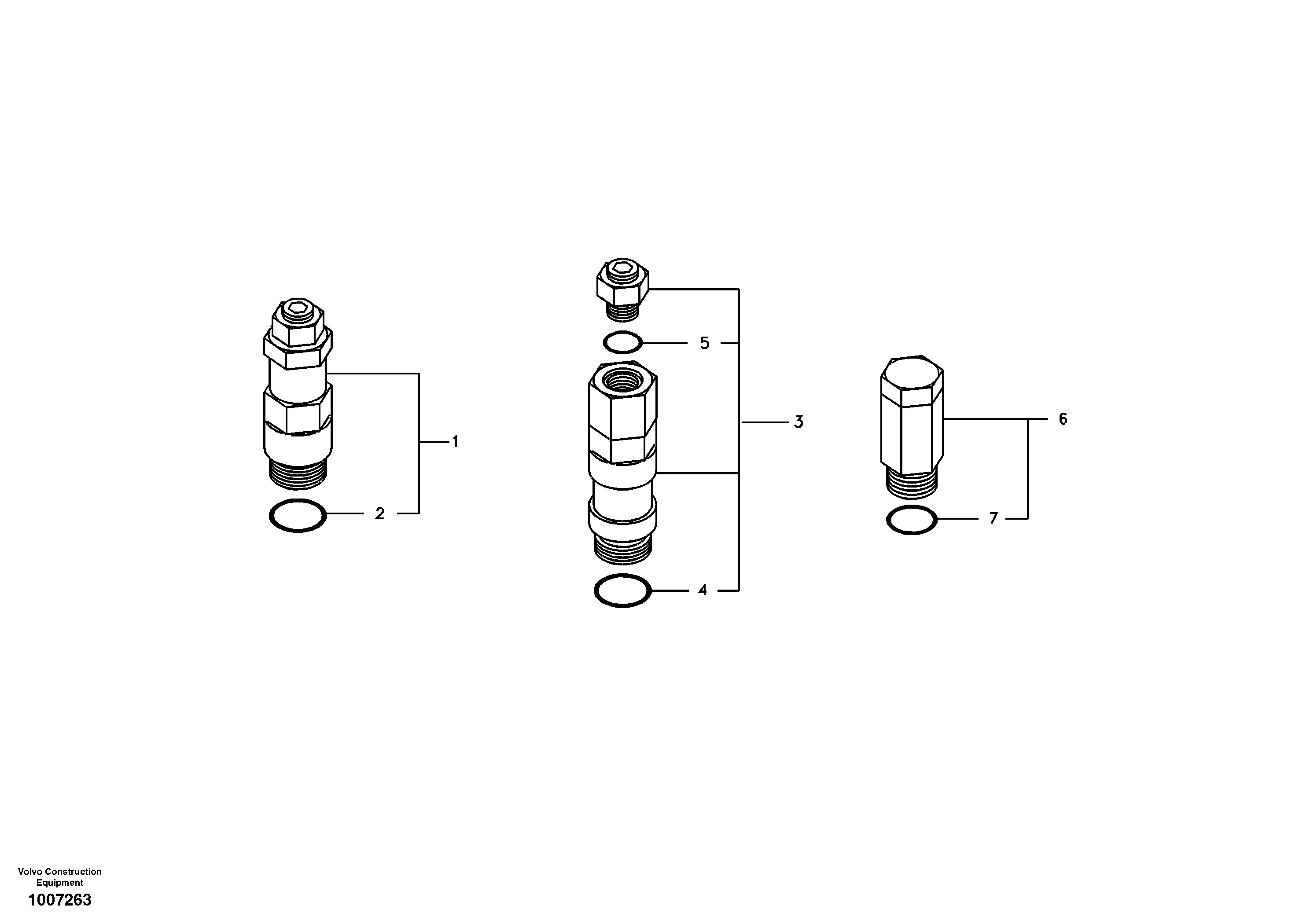 Main control valve, boom and bucket and travel Rh — volvo parts diagram