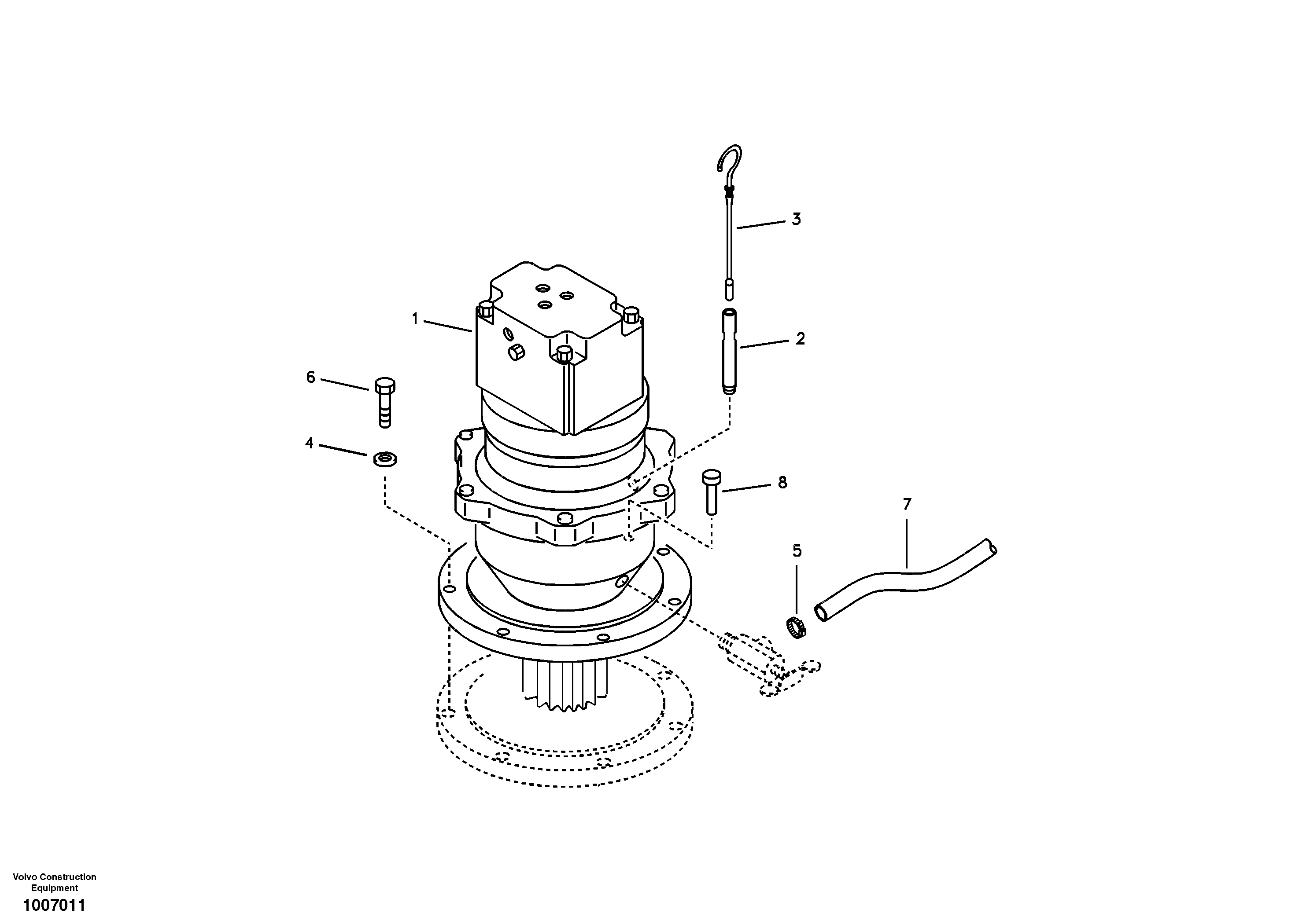 Swing motor with mounting parts — volvo parts diagram
