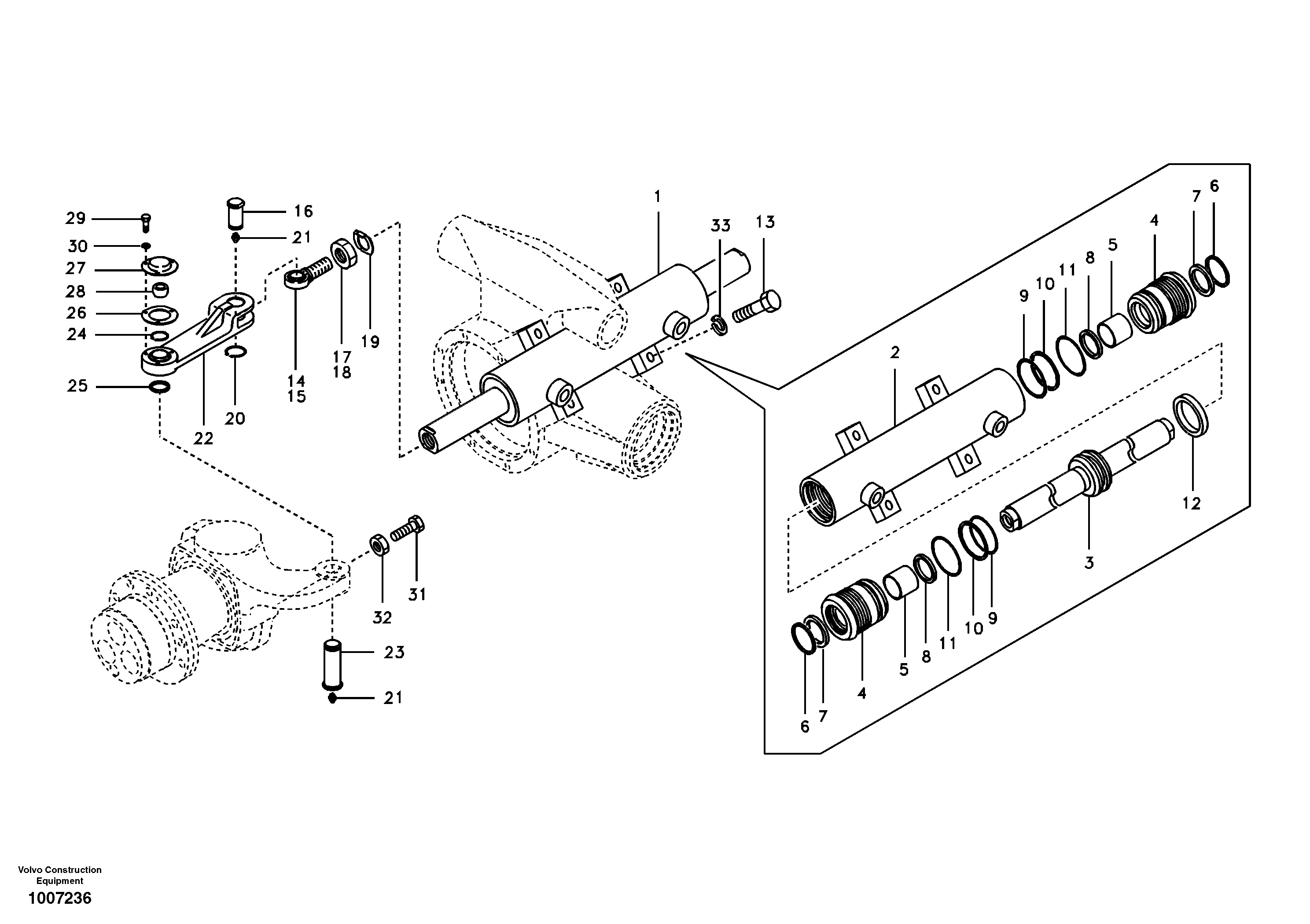 Steering cylinder — volvo parts diagram