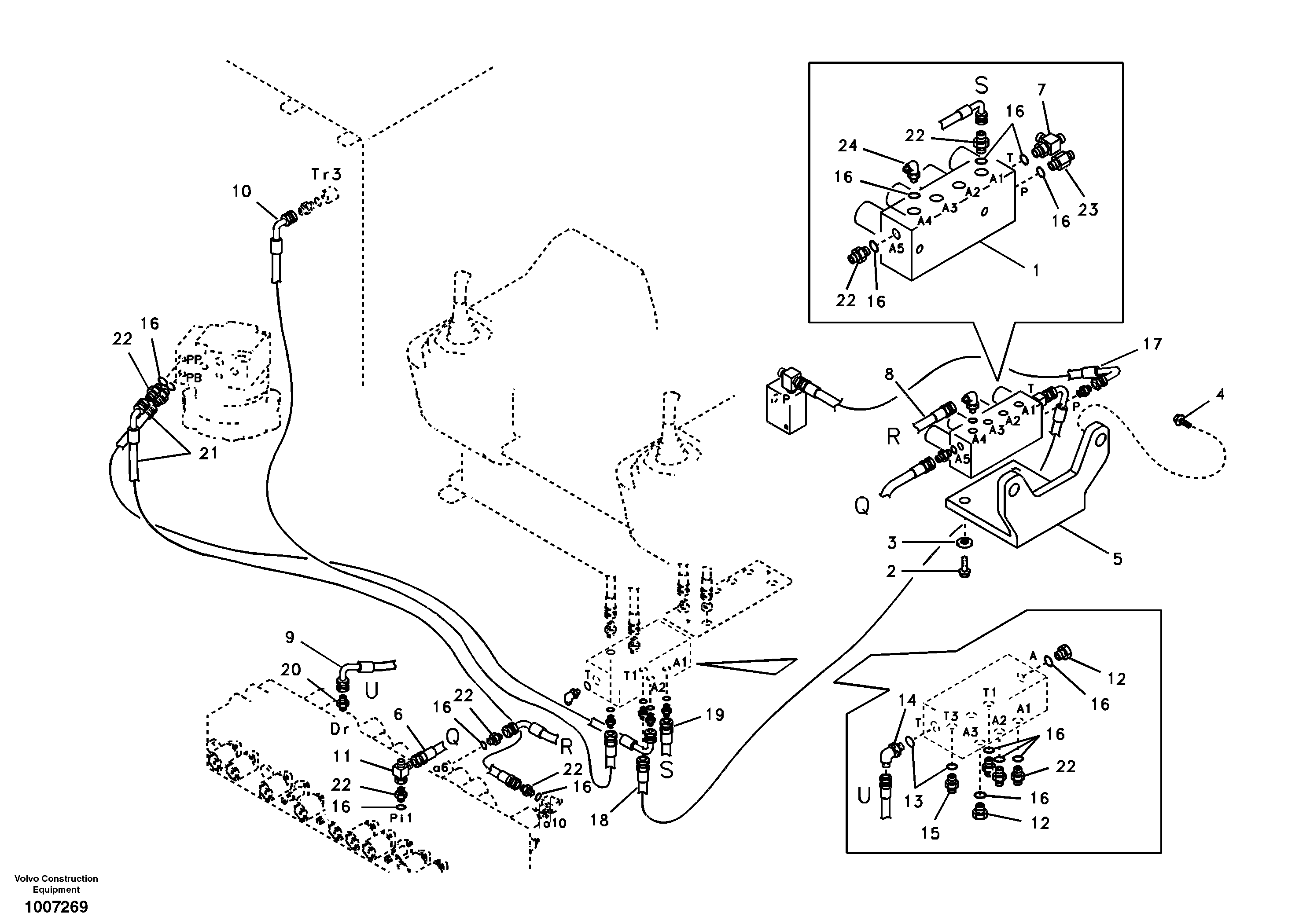 Servo system, control valve to solenoid valve — volvo parts diagram
