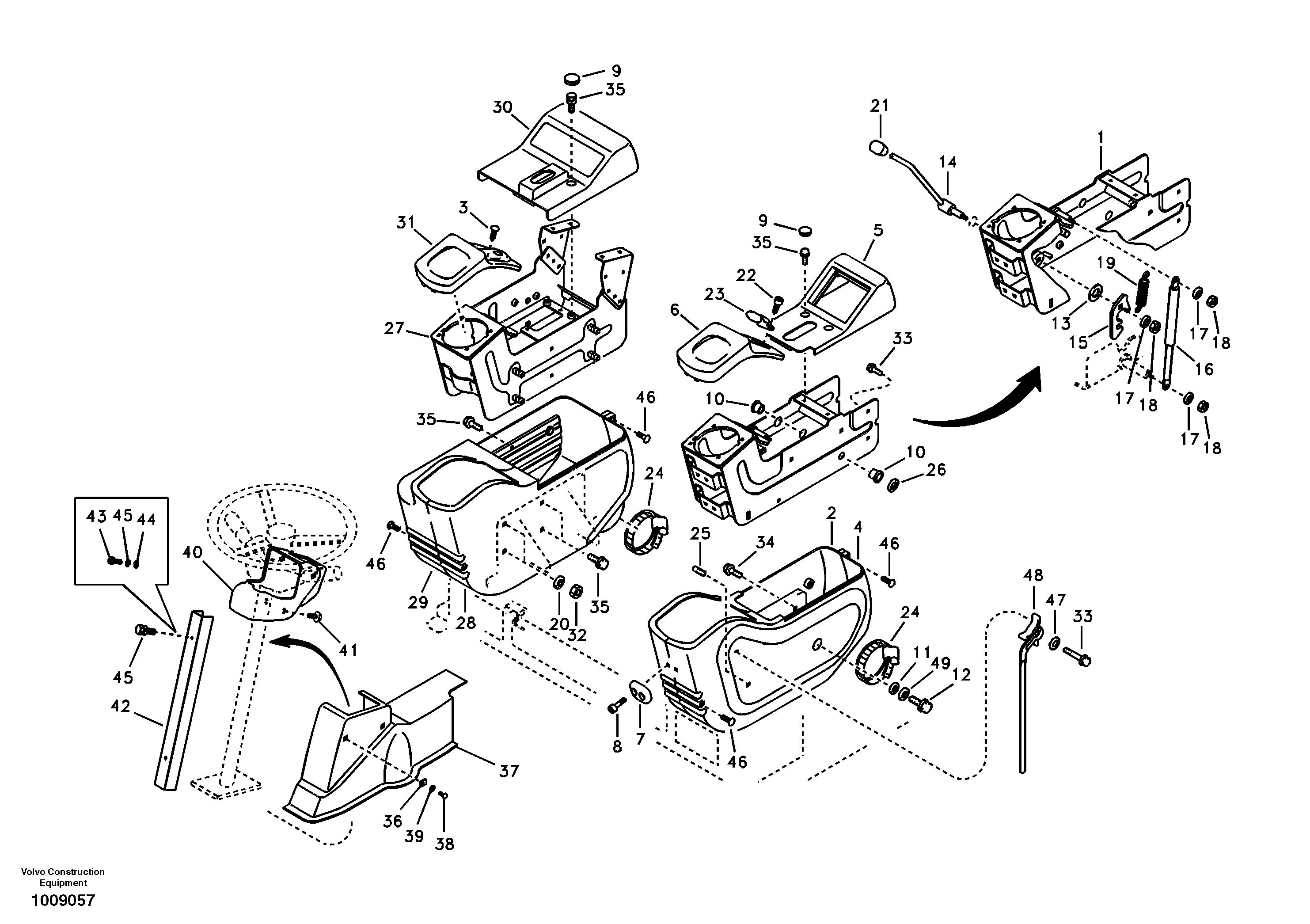 Instrument panel, control panel — volvo parts diagram