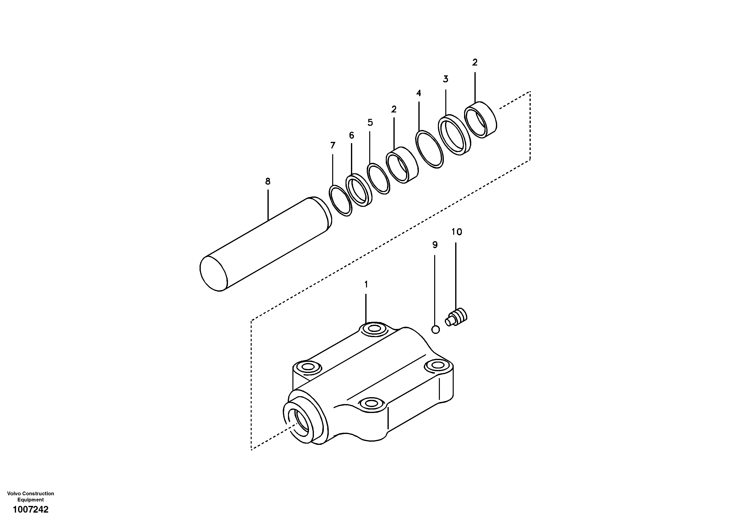 Axle locking cylinder — volvo parts diagram
