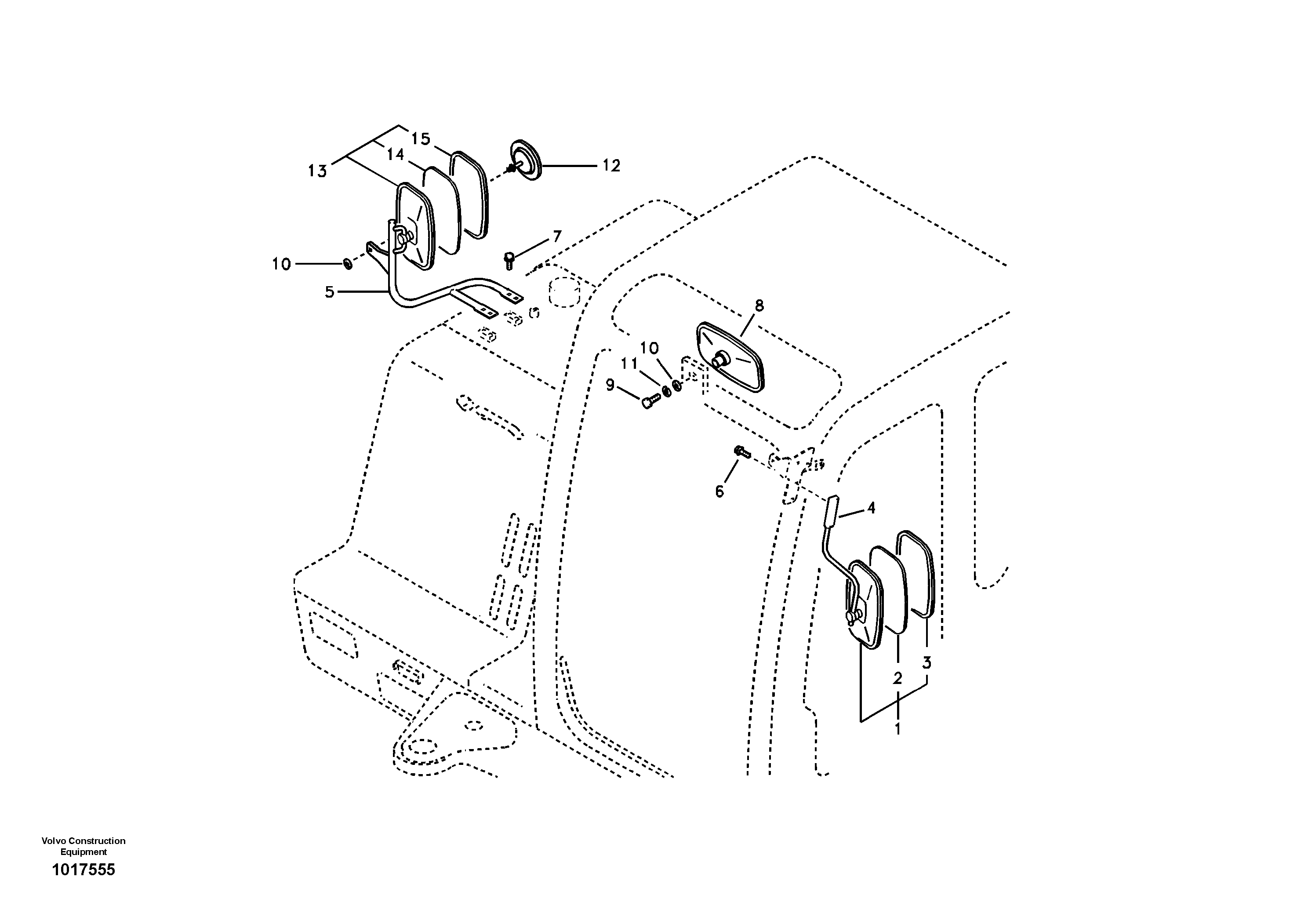 Rear view mirror — volvo parts diagram