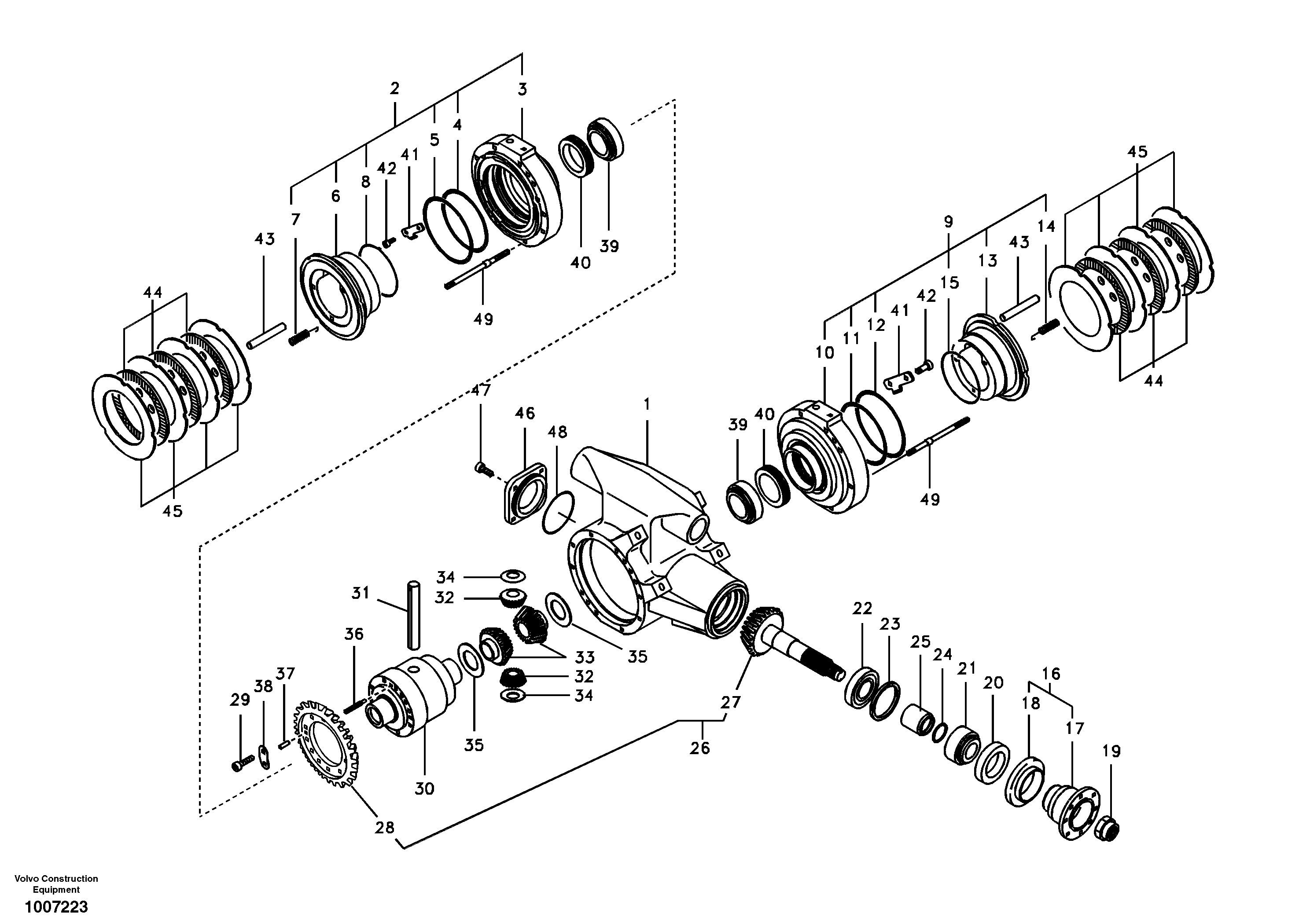 Differential , front axle — volvo parts diagram