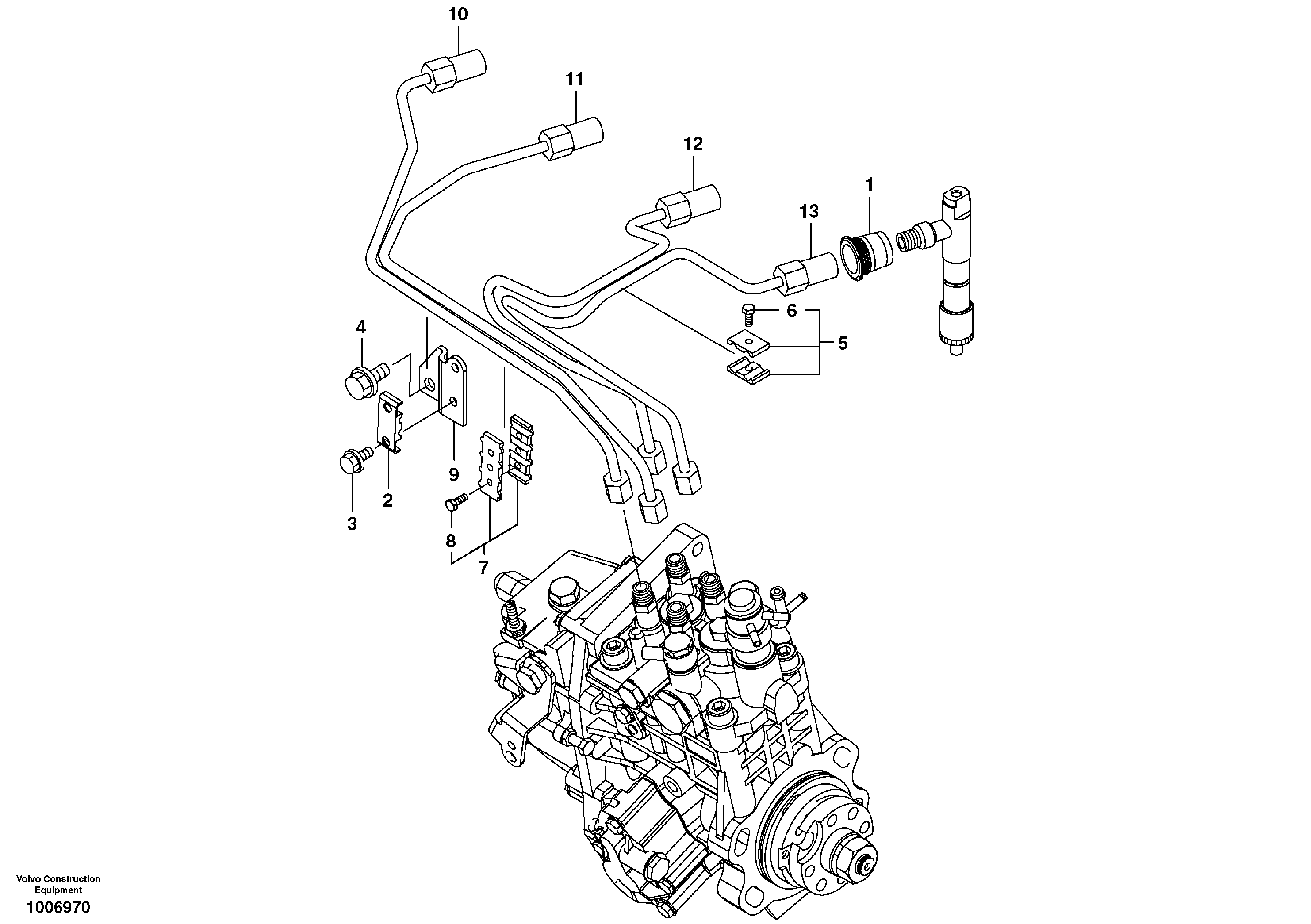 Fuel pipes-injector — volvo parts diagram