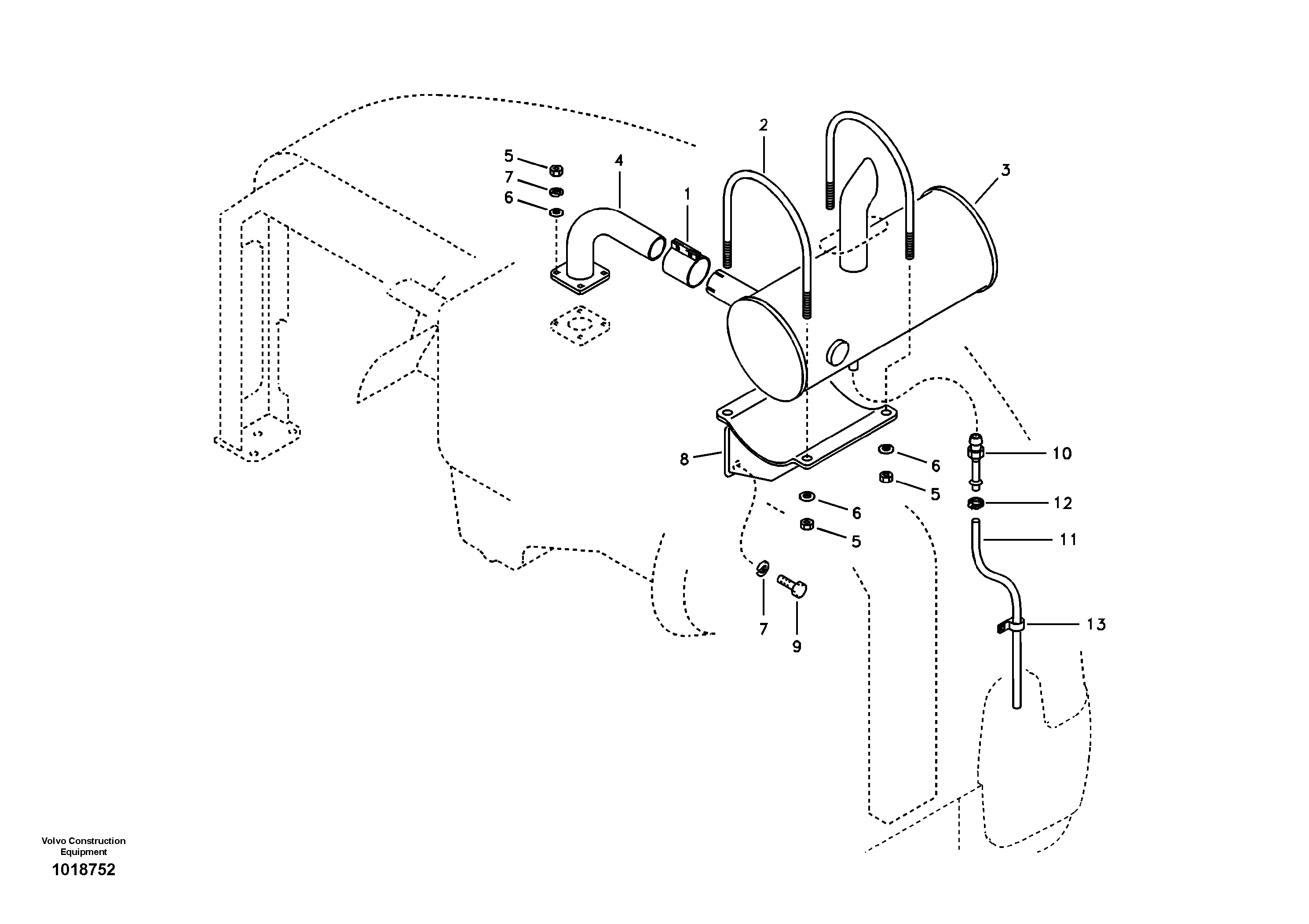 Exhaust system — volvo parts diagram