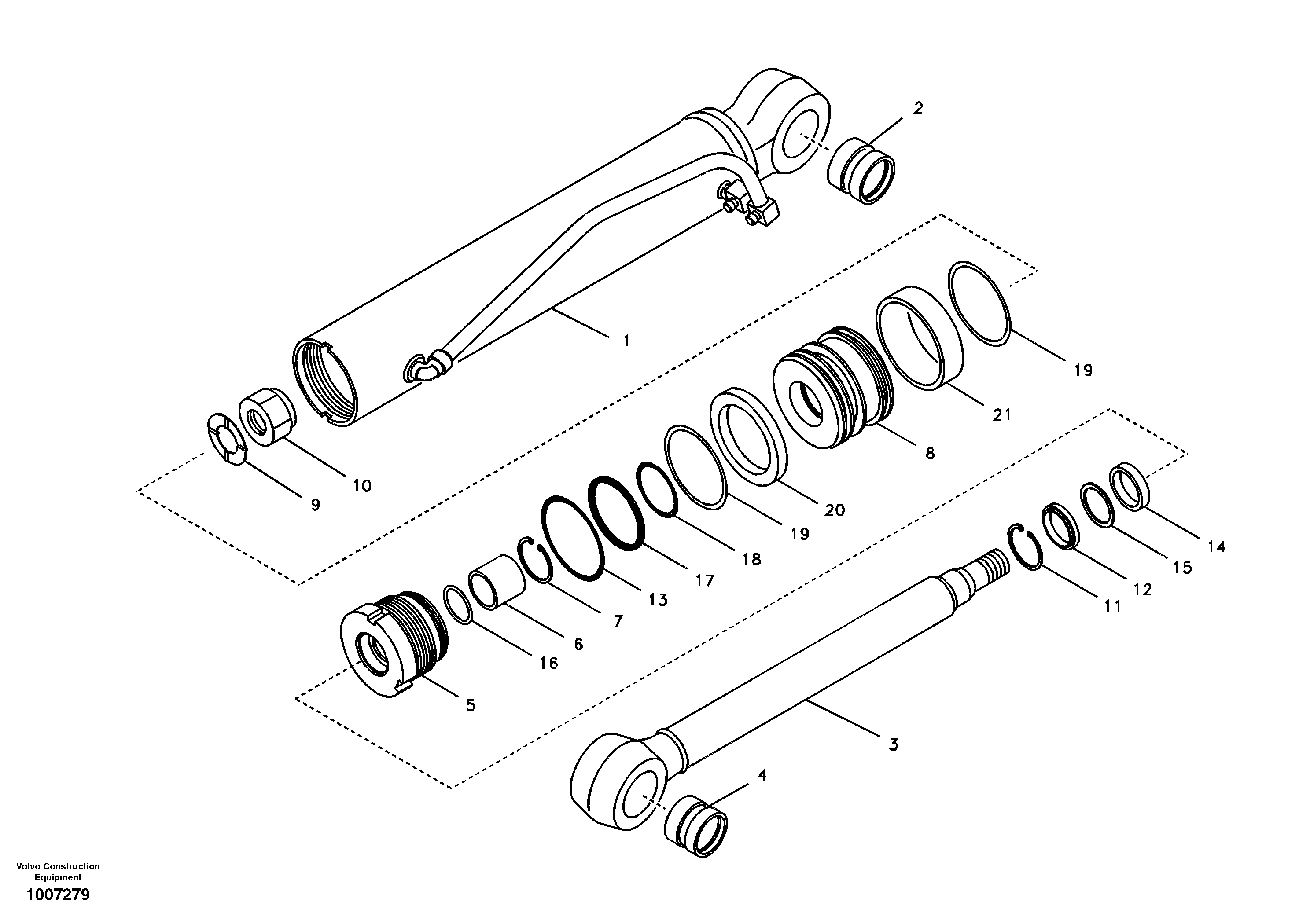 Dozer blade cylinder — volvo parts diagram