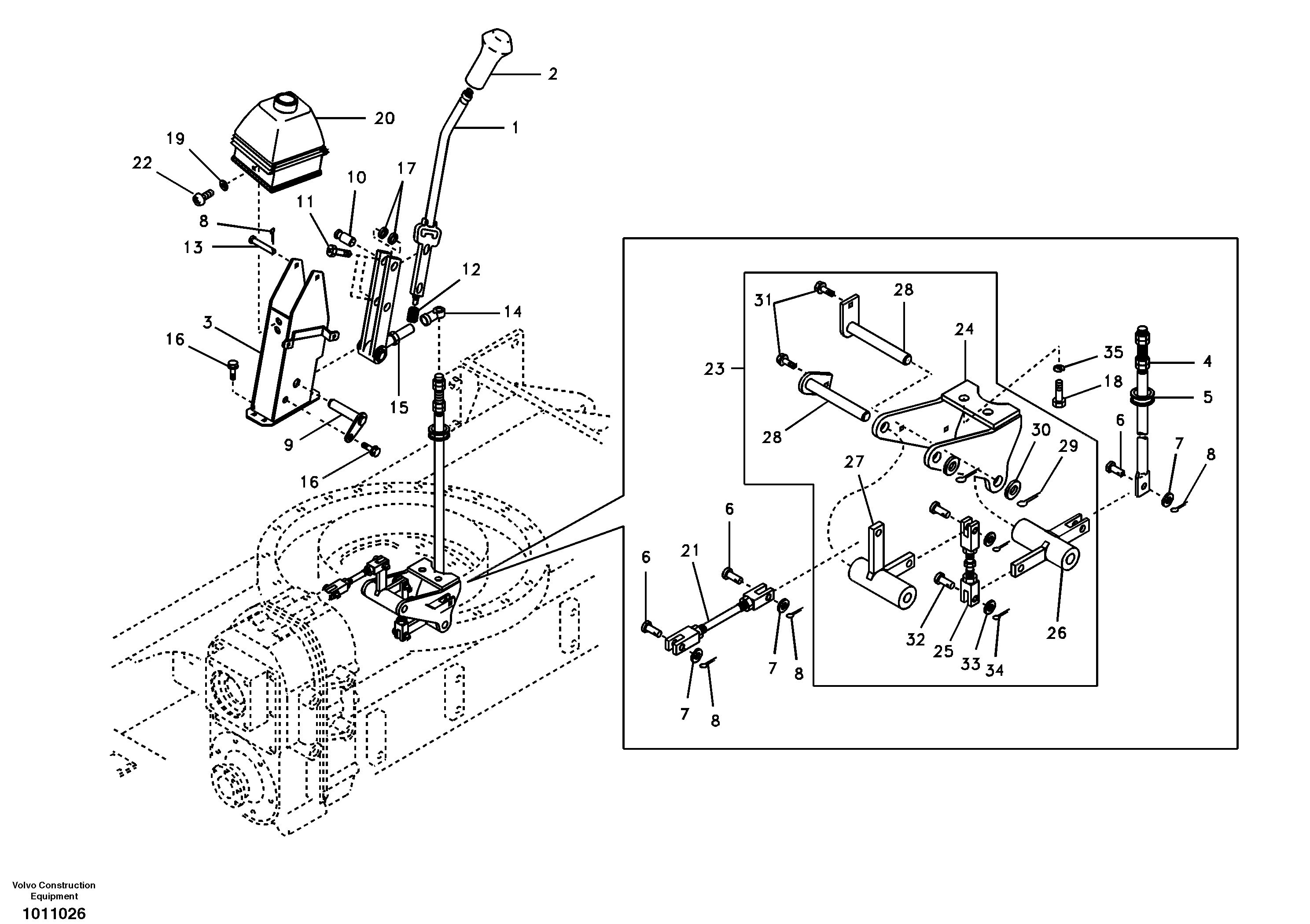 Power train control system (gear shift-linkage type) — volvo parts diagram