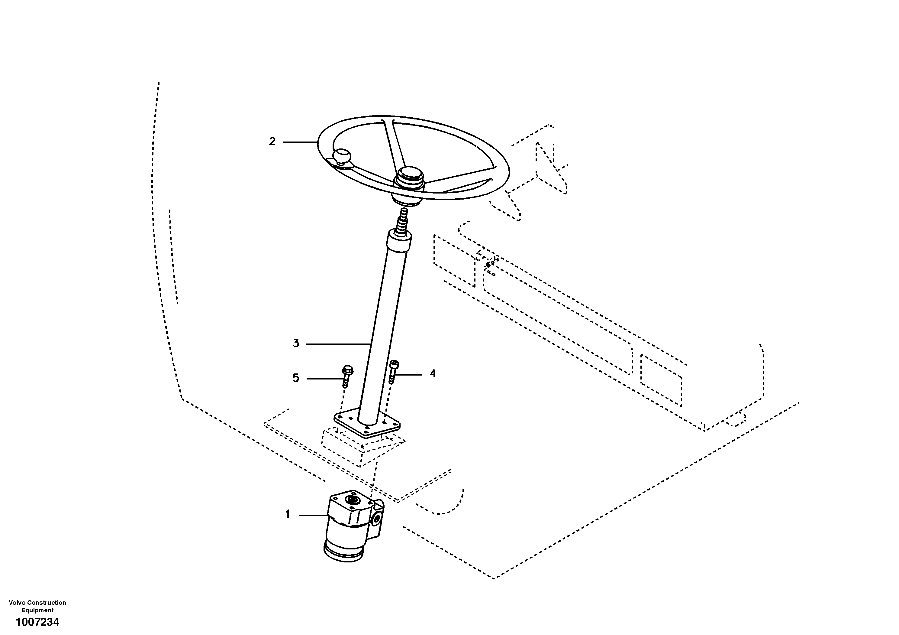Steering wheel and column — volvo parts diagram