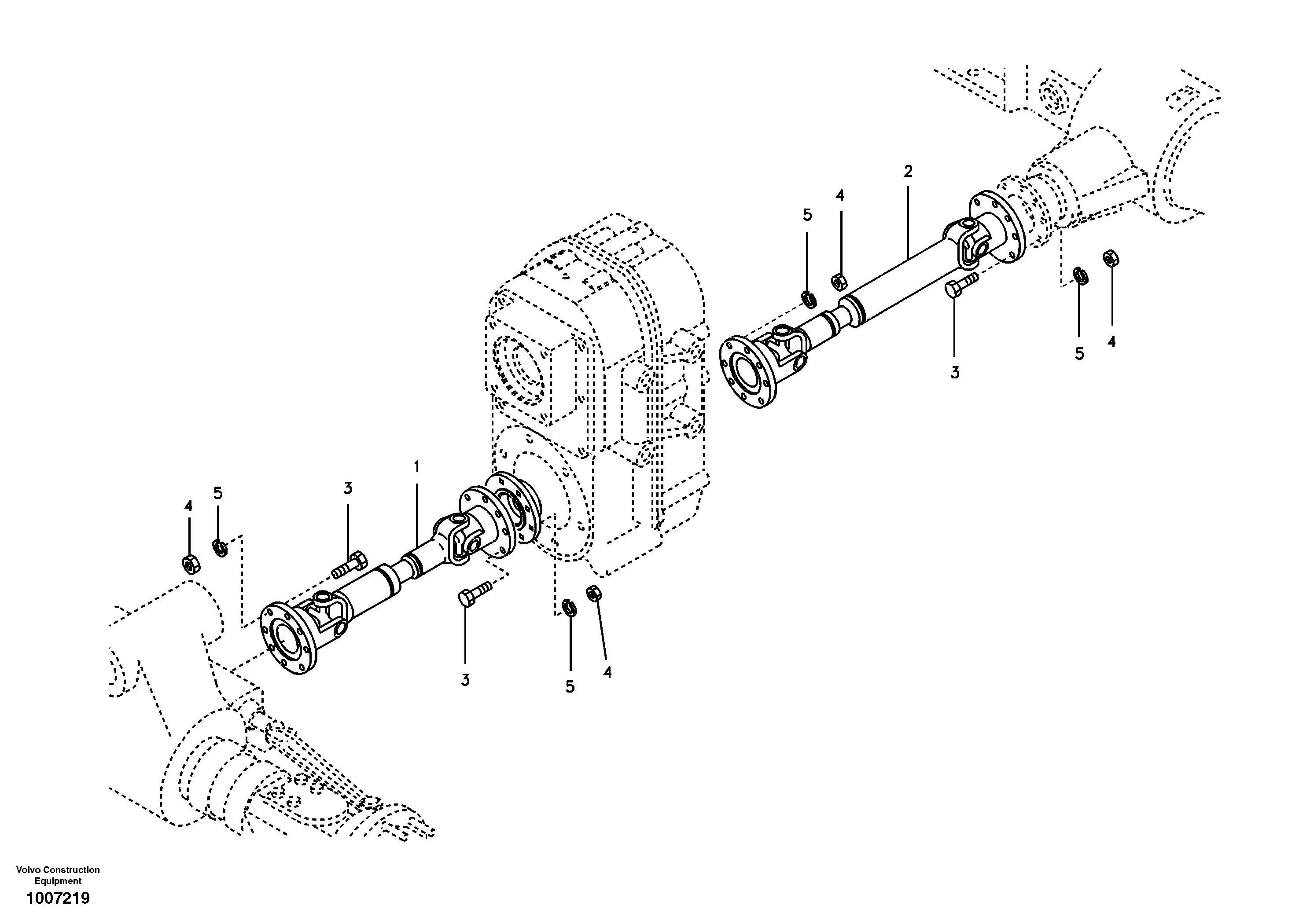 Propeller shaft, mounting — volvo parts diagram