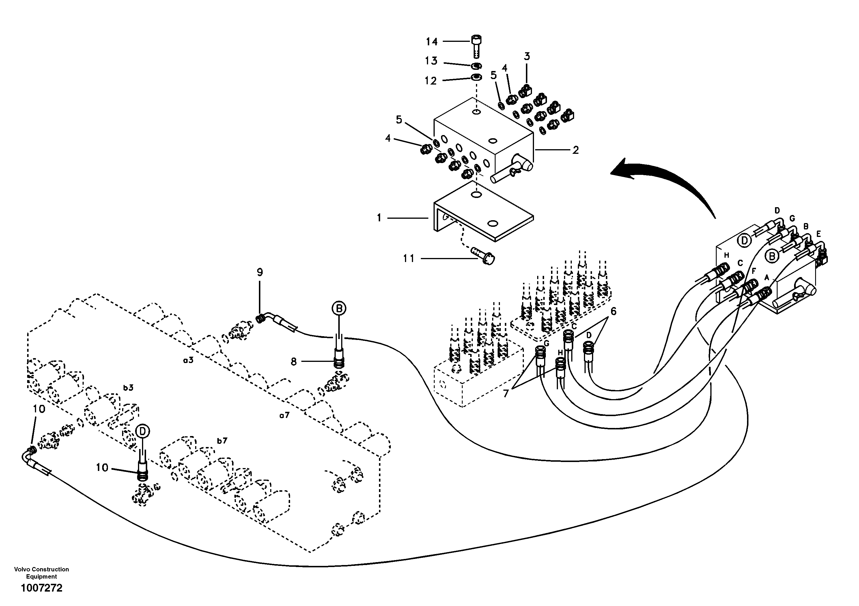 Servo system, changing lever function — volvo parts diagram