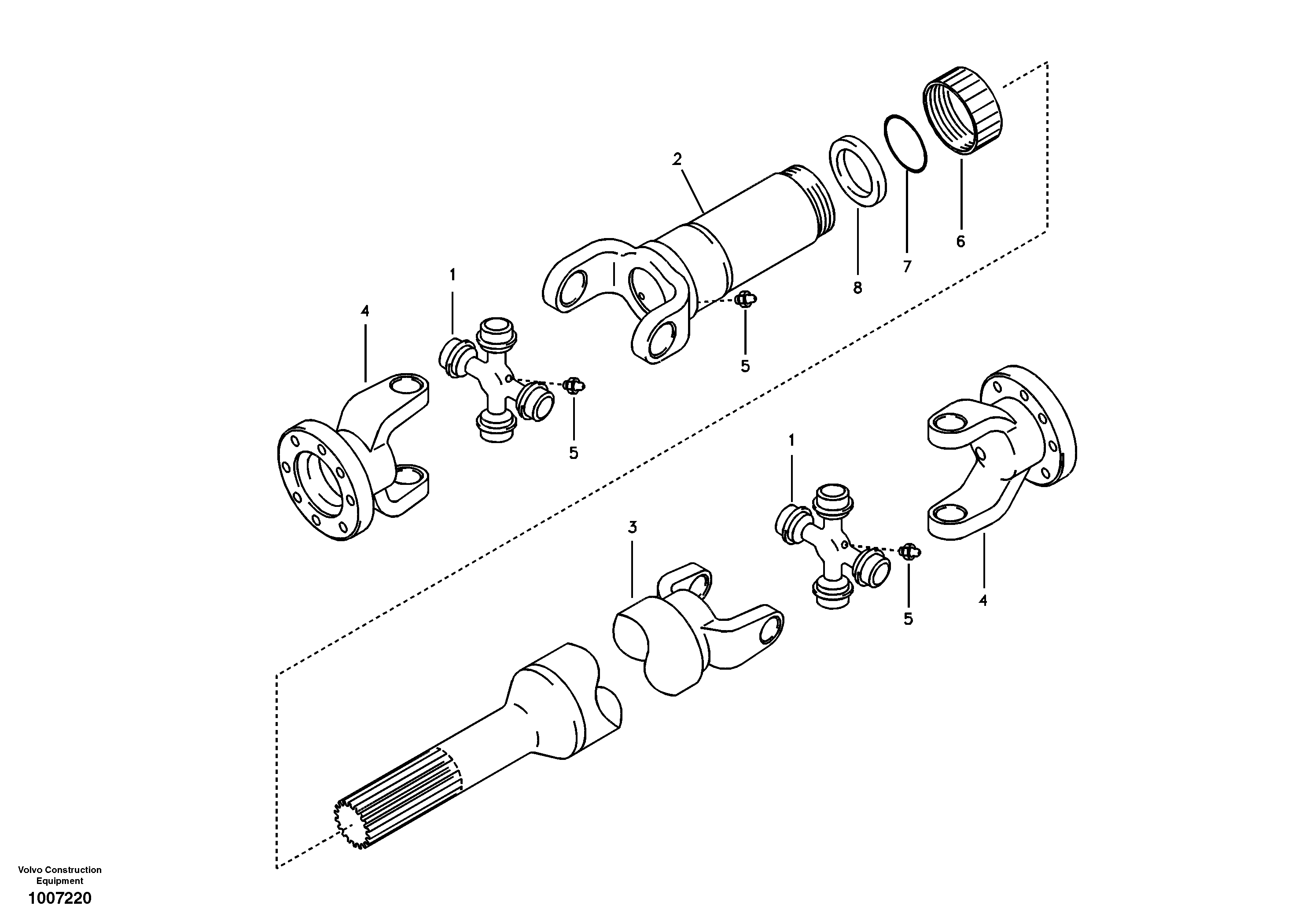 Propeller shaft, rear — volvo parts diagram