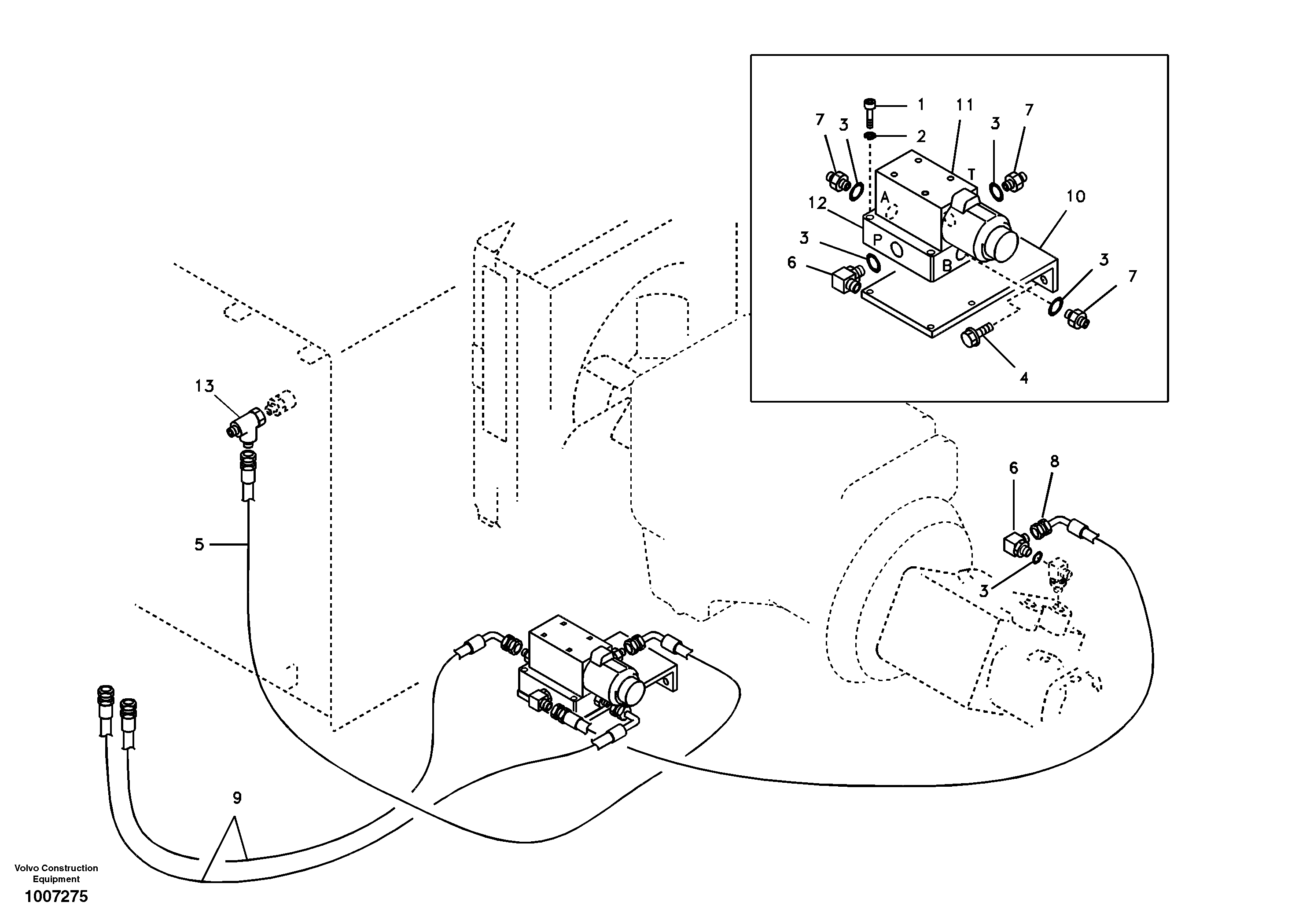 Working hydraulic, quick fit on upper frame — volvo parts diagram