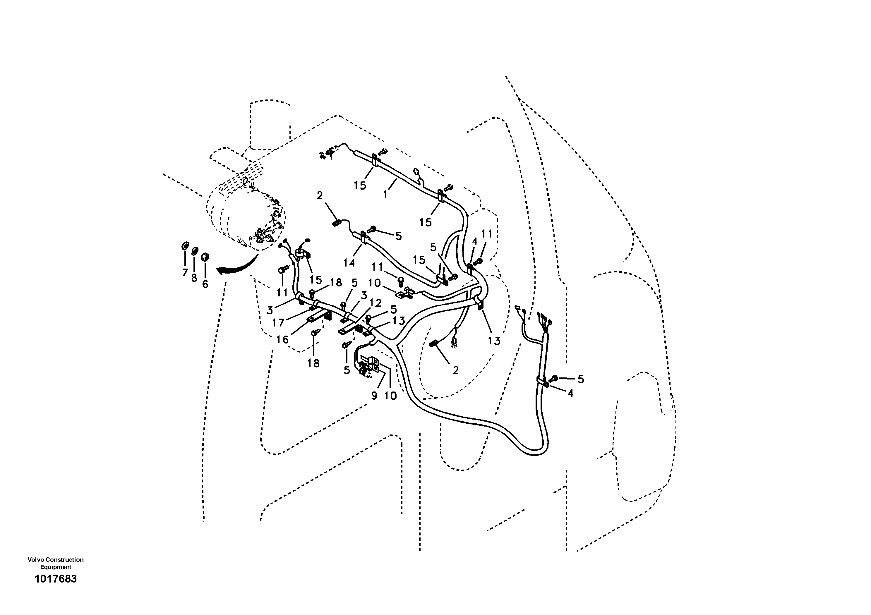 Cable harness, engine — volvo parts diagram