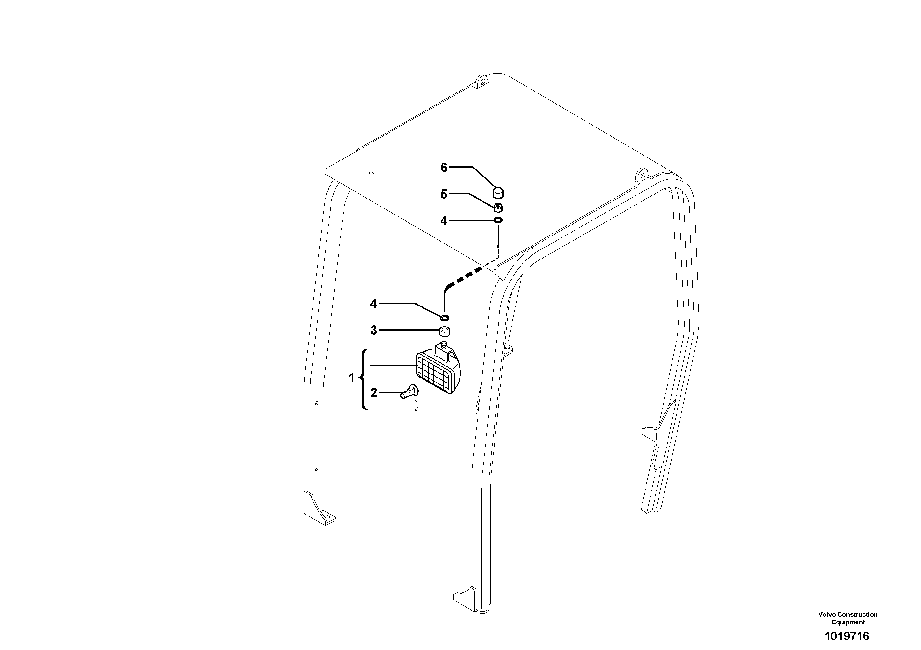 Front headlight on canopy — volvo parts diagram