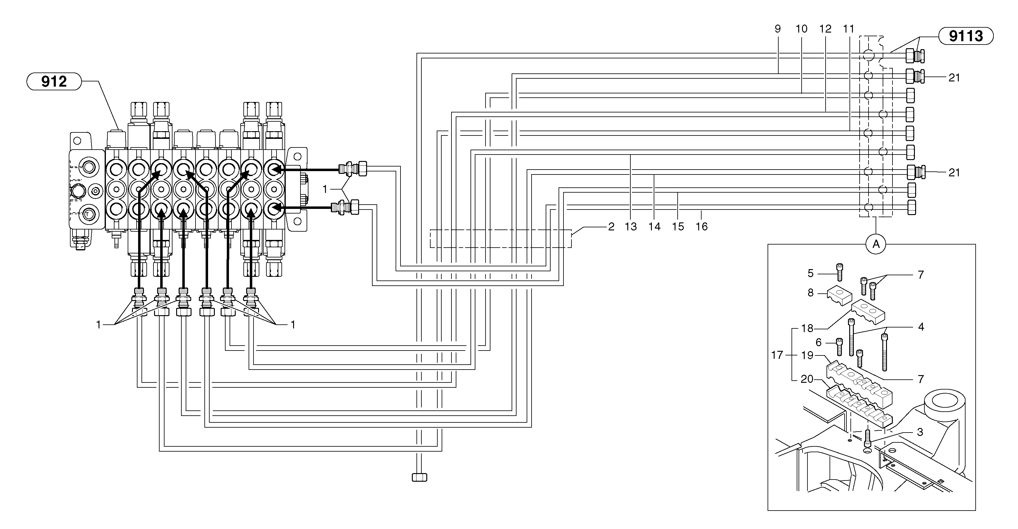 Hydraulic circuit ( platform ) — volvo parts diagram
