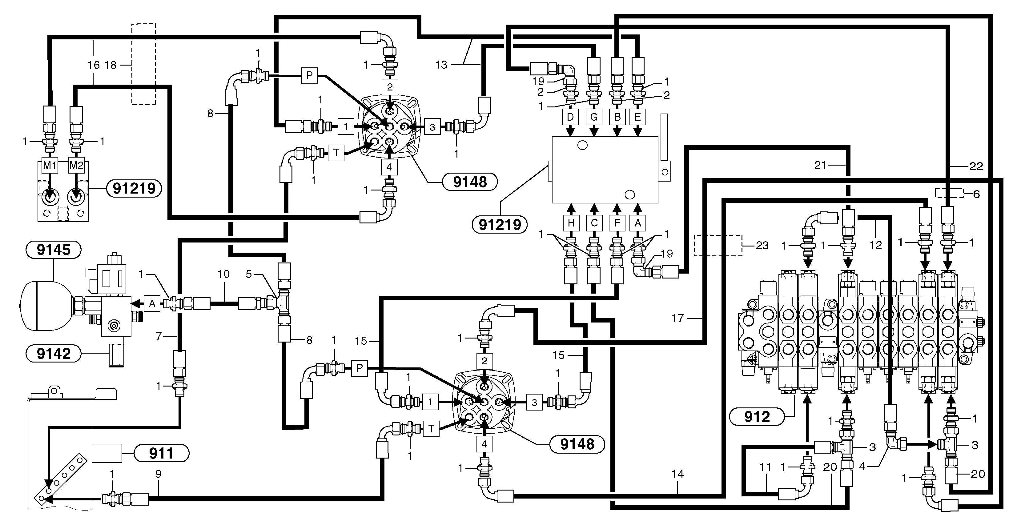 Hydr. circuit ( control's attachment )  USA — volvo parts diagram