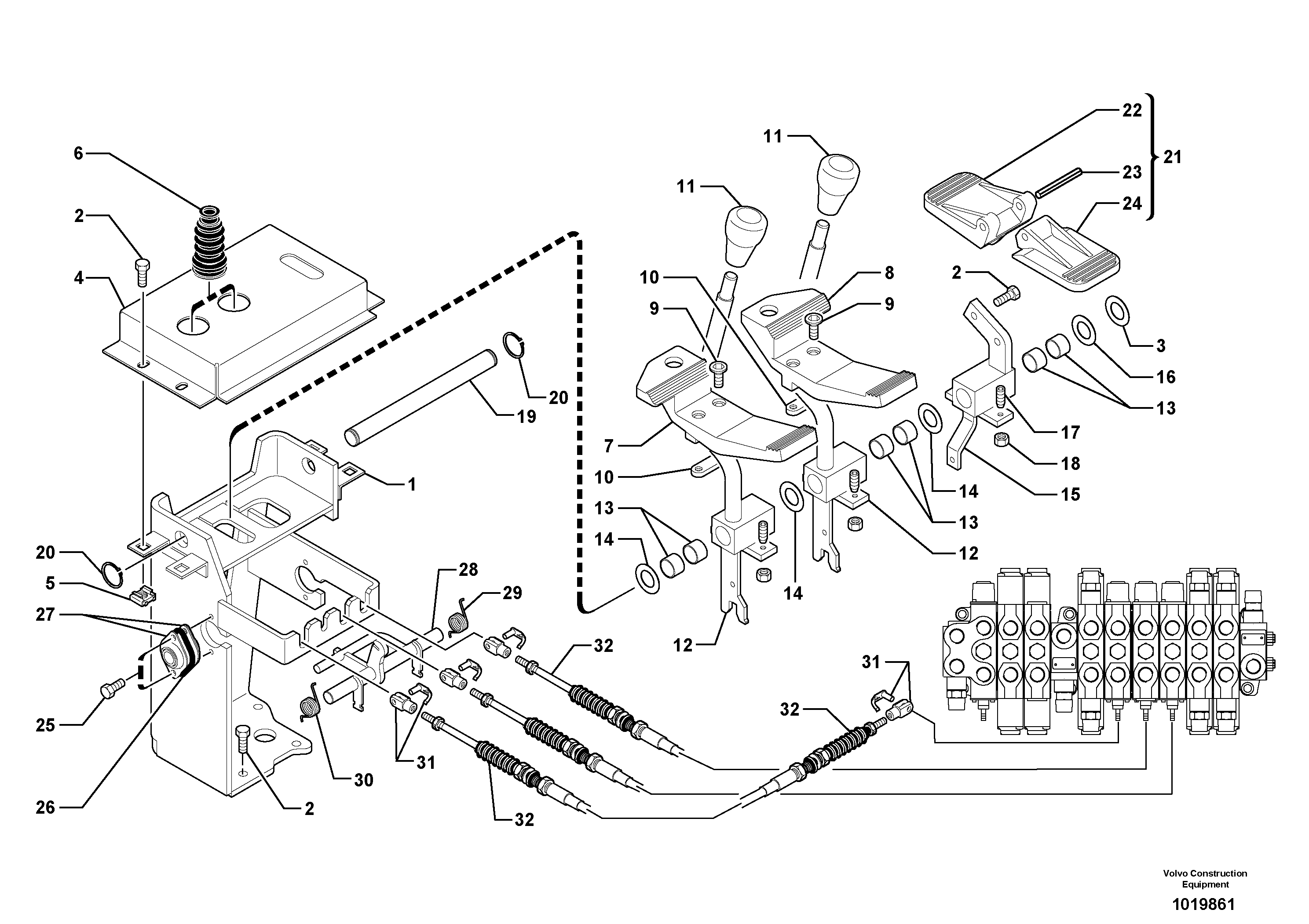 Control levers : plastic pedal — volvo parts diagram