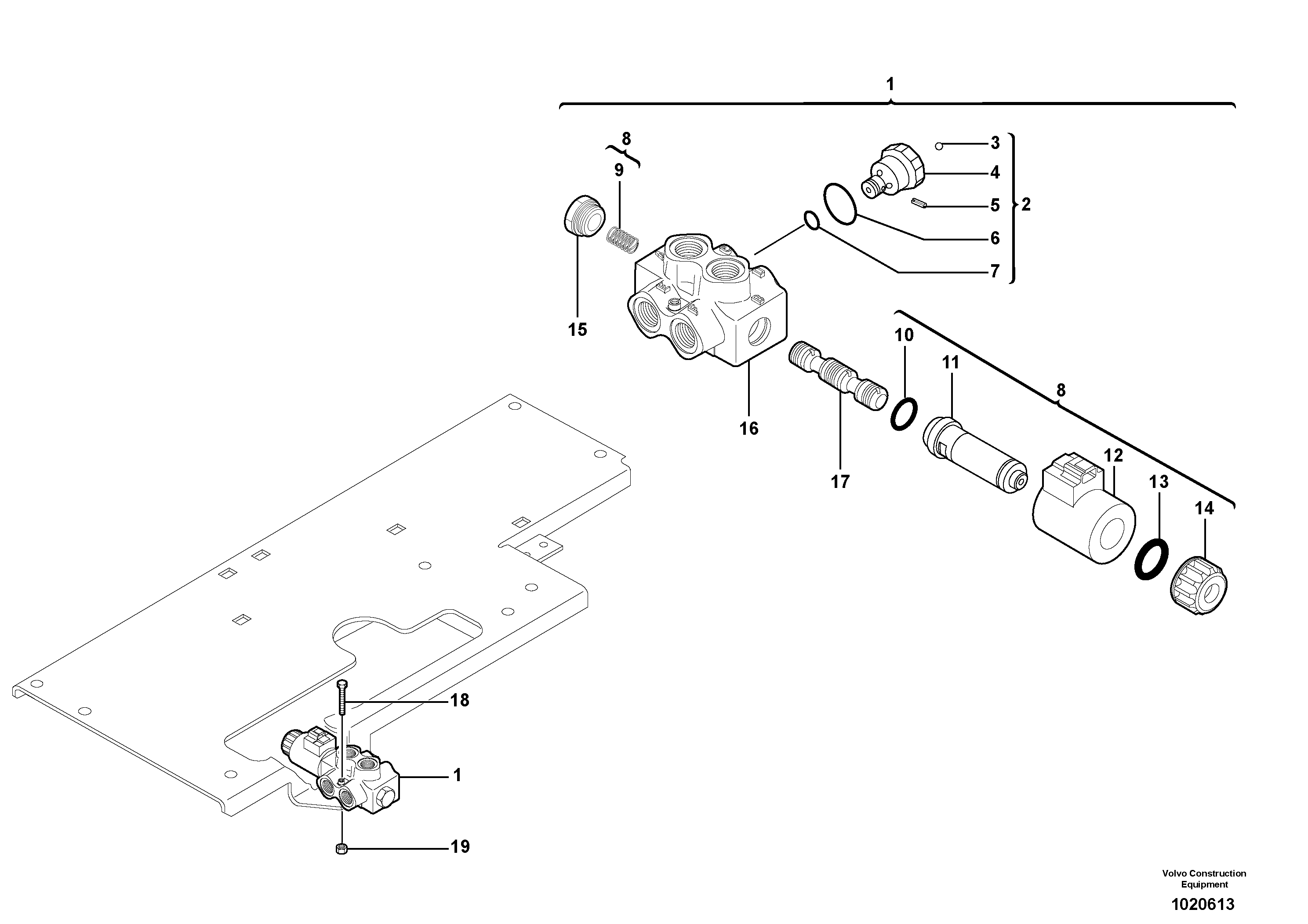 Slewing-offset selector switch — volvo parts diagram