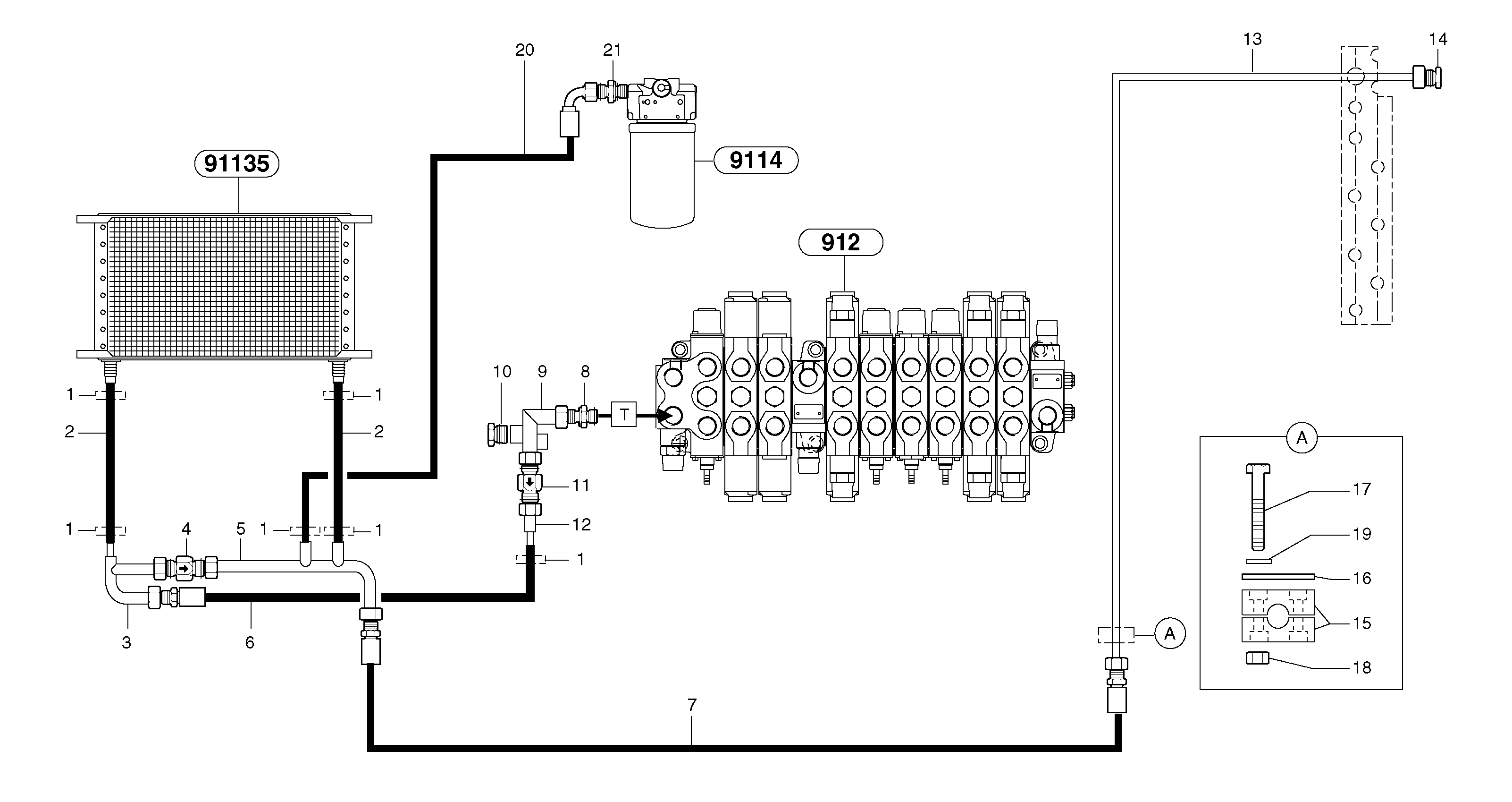 Hydr. circuit. ( Oil cooler ) — volvo parts diagram