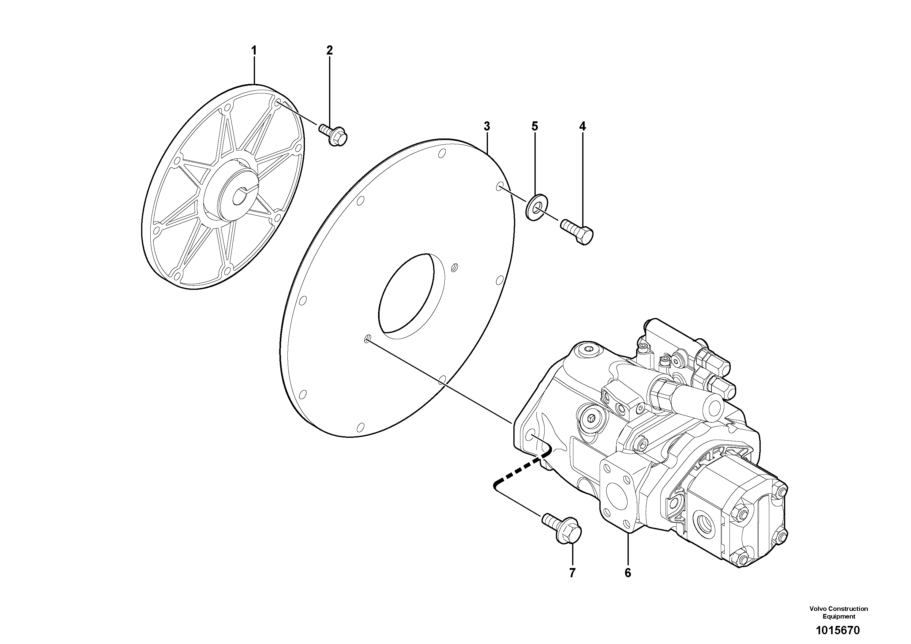 Engine coupling / hydraulic pump — volvo parts diagram