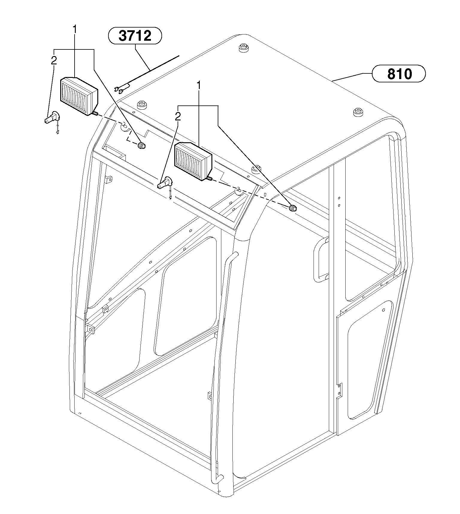 Front headlight on cab — volvo parts diagram