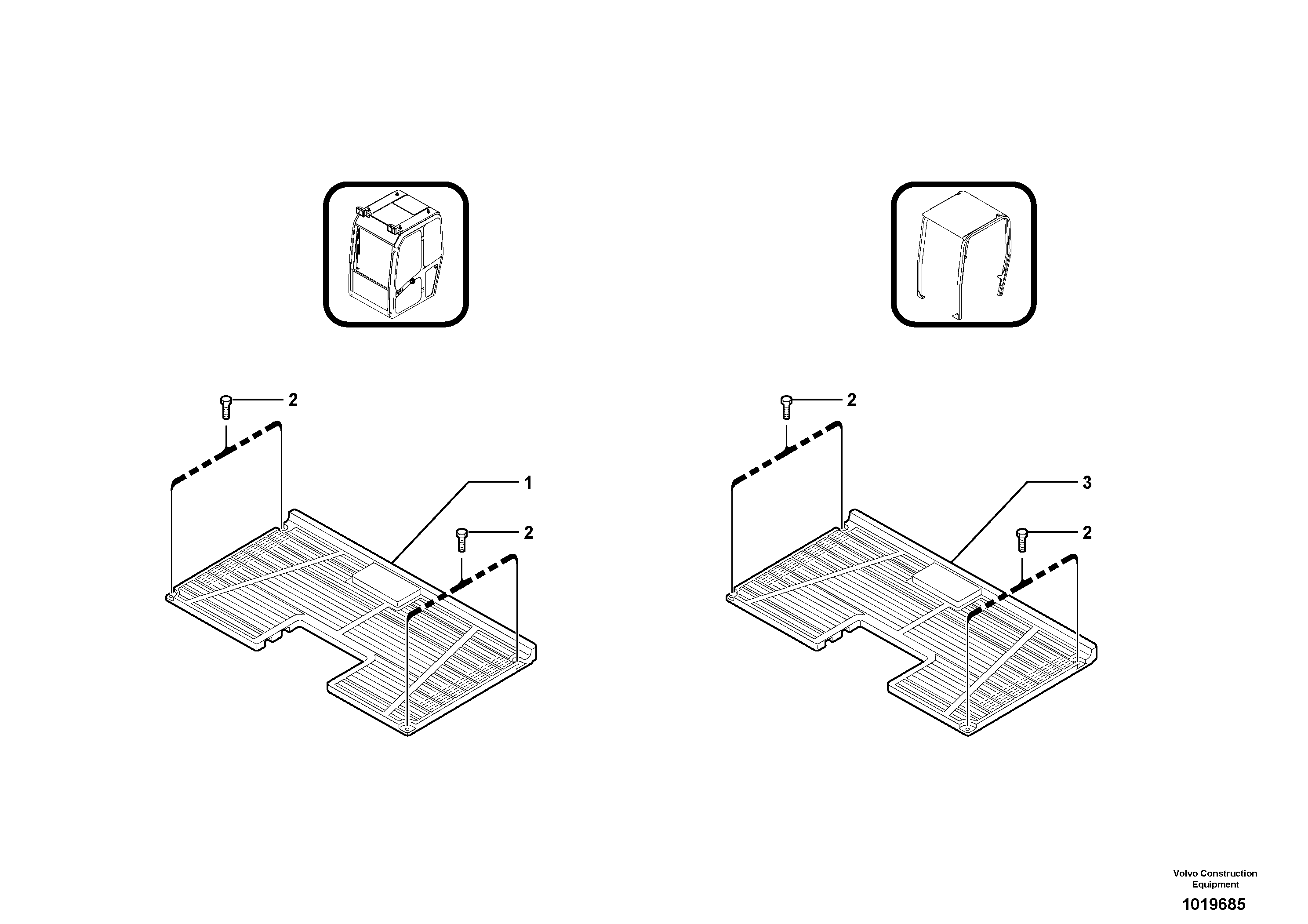 Cabin floor ( standard and canopy ) — volvo parts diagram