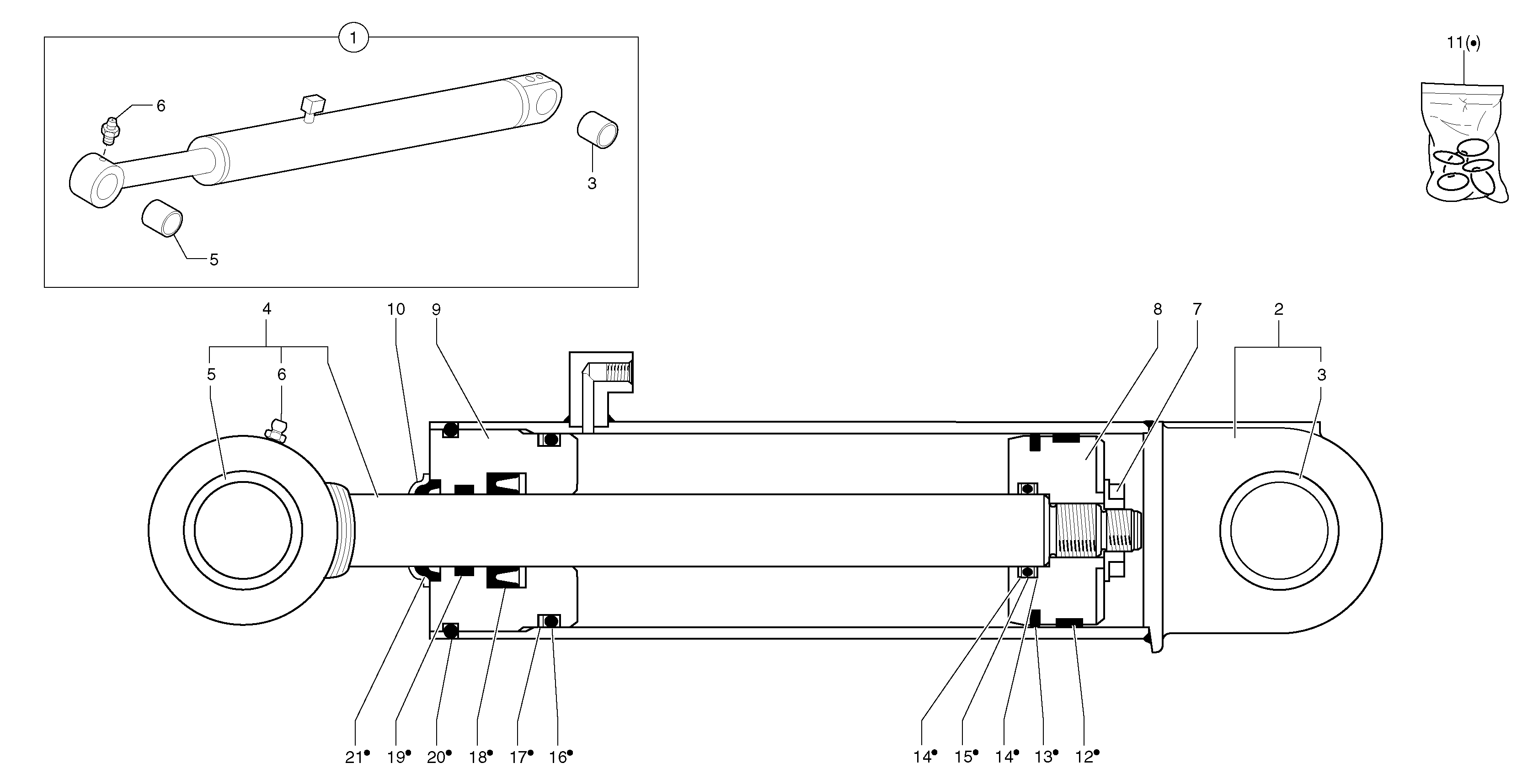 Boom offset cylinder  S/N15541-S/N15702,S/N15704-S/N15714,S/N15717,S/N15718 — volvo parts diagram