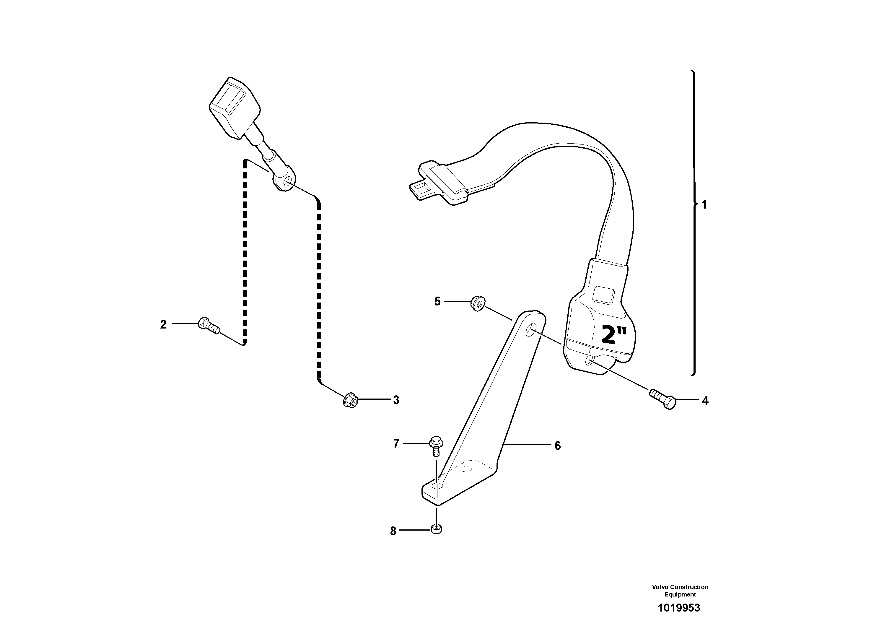 Safety belt  2 " — volvo parts diagram