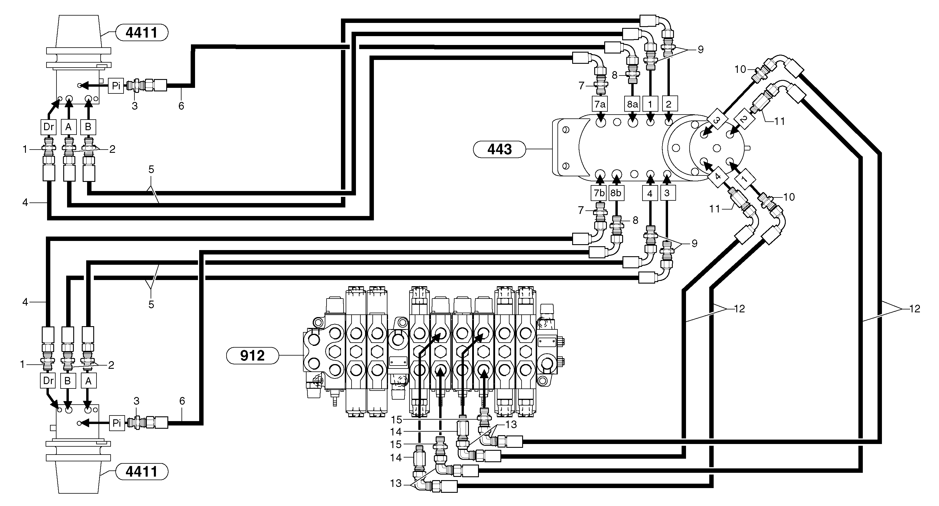 Hydr. circuit. ( travelling ) — volvo parts diagram