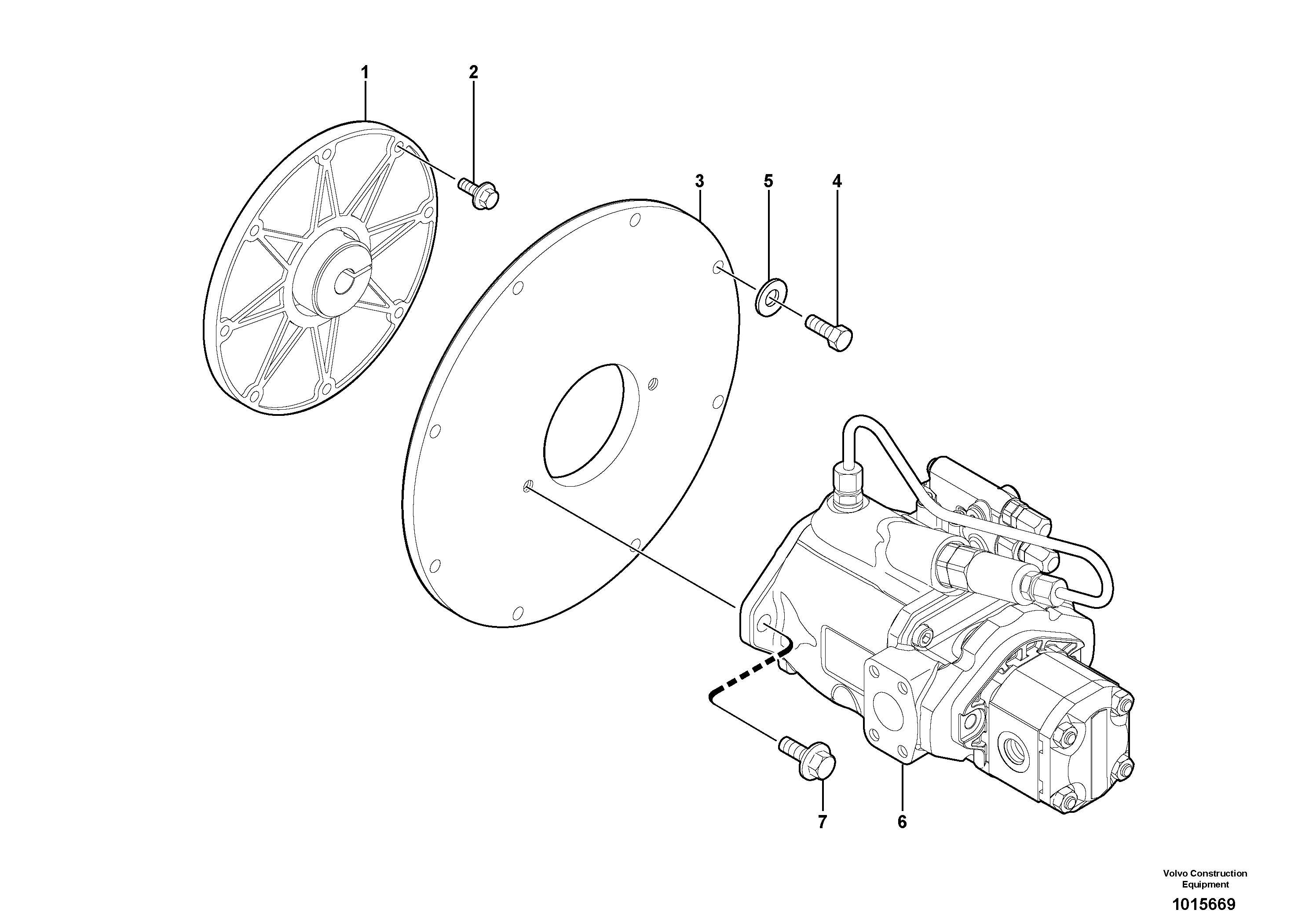 Engine coupling / hydraulic pump — volvo parts diagram
