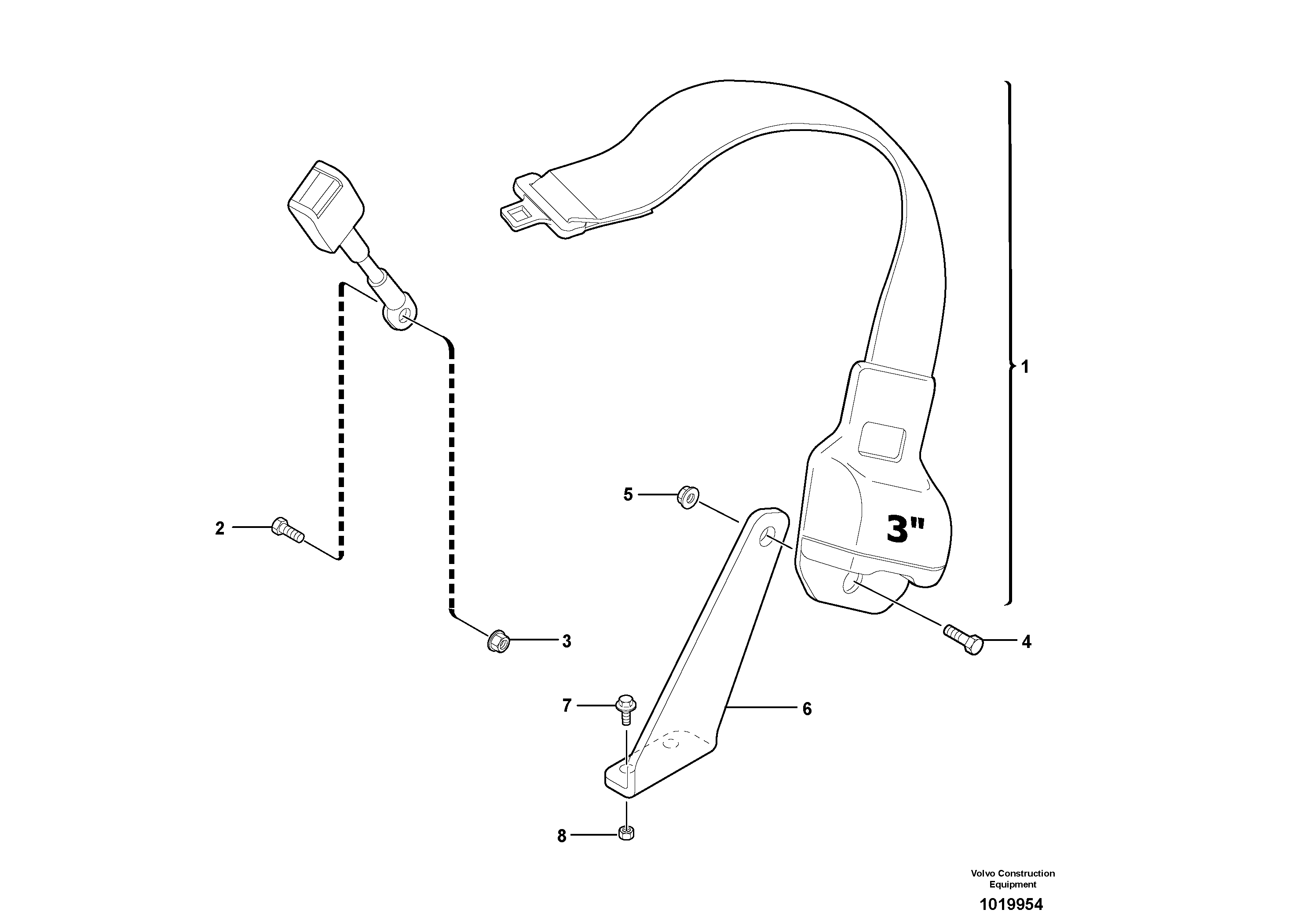 Safety belt  3 " — volvo parts diagram
