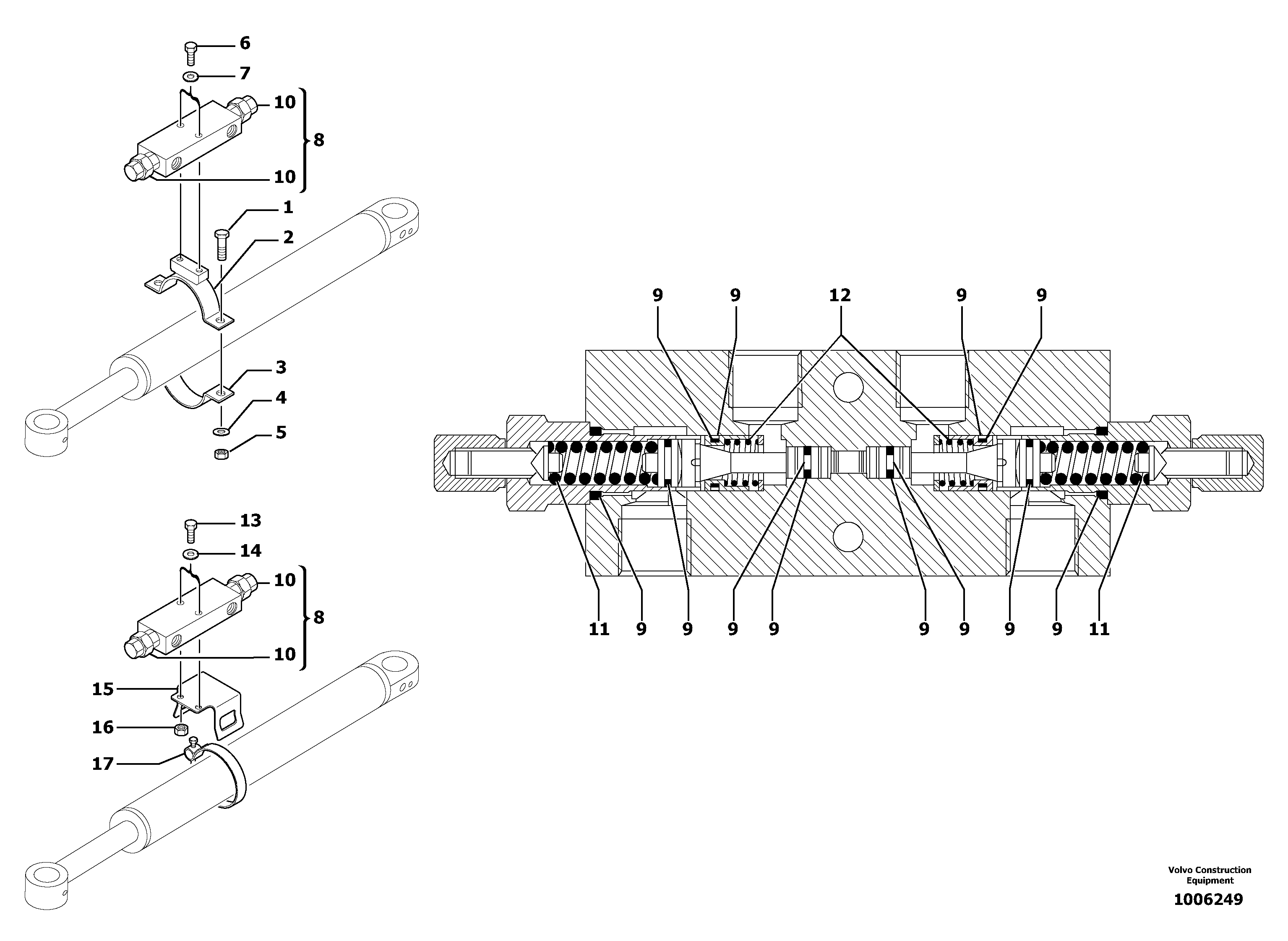 Balancing valve ( offset cylinder ) — volvo parts diagram