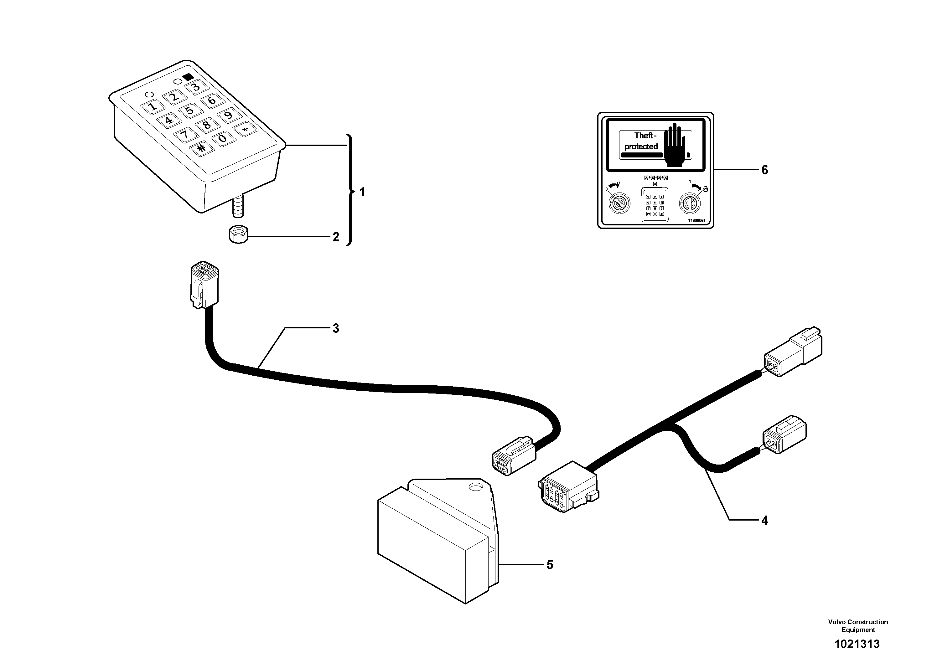 Coded keypad ( anti-start ) — volvo parts diagram