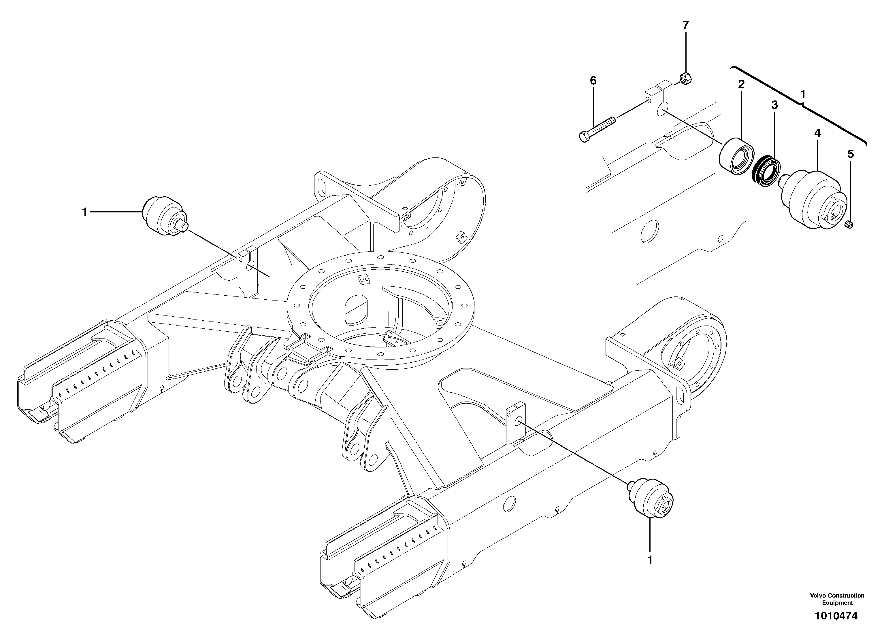 Upper roller ( steel and rubber tracks ) — volvo parts diagram
