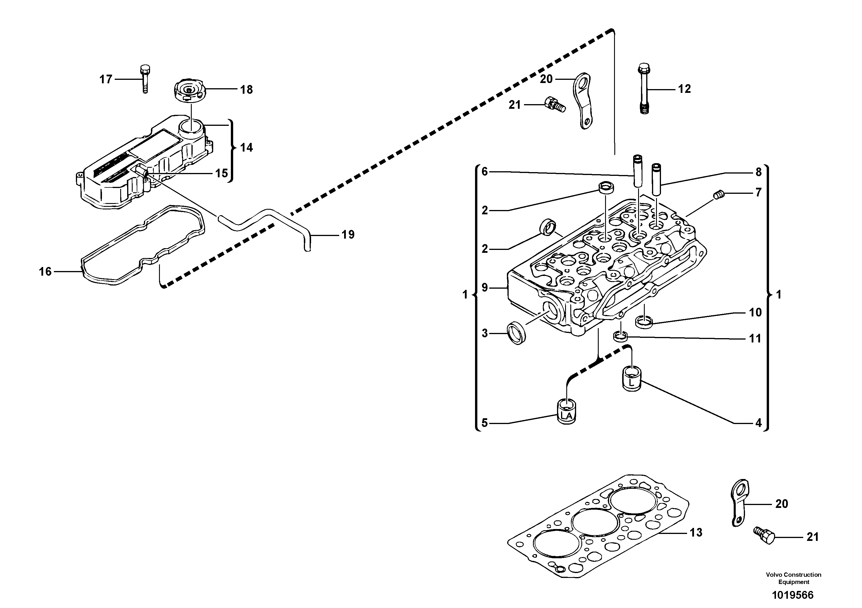 Cylinder head — volvo parts diagram