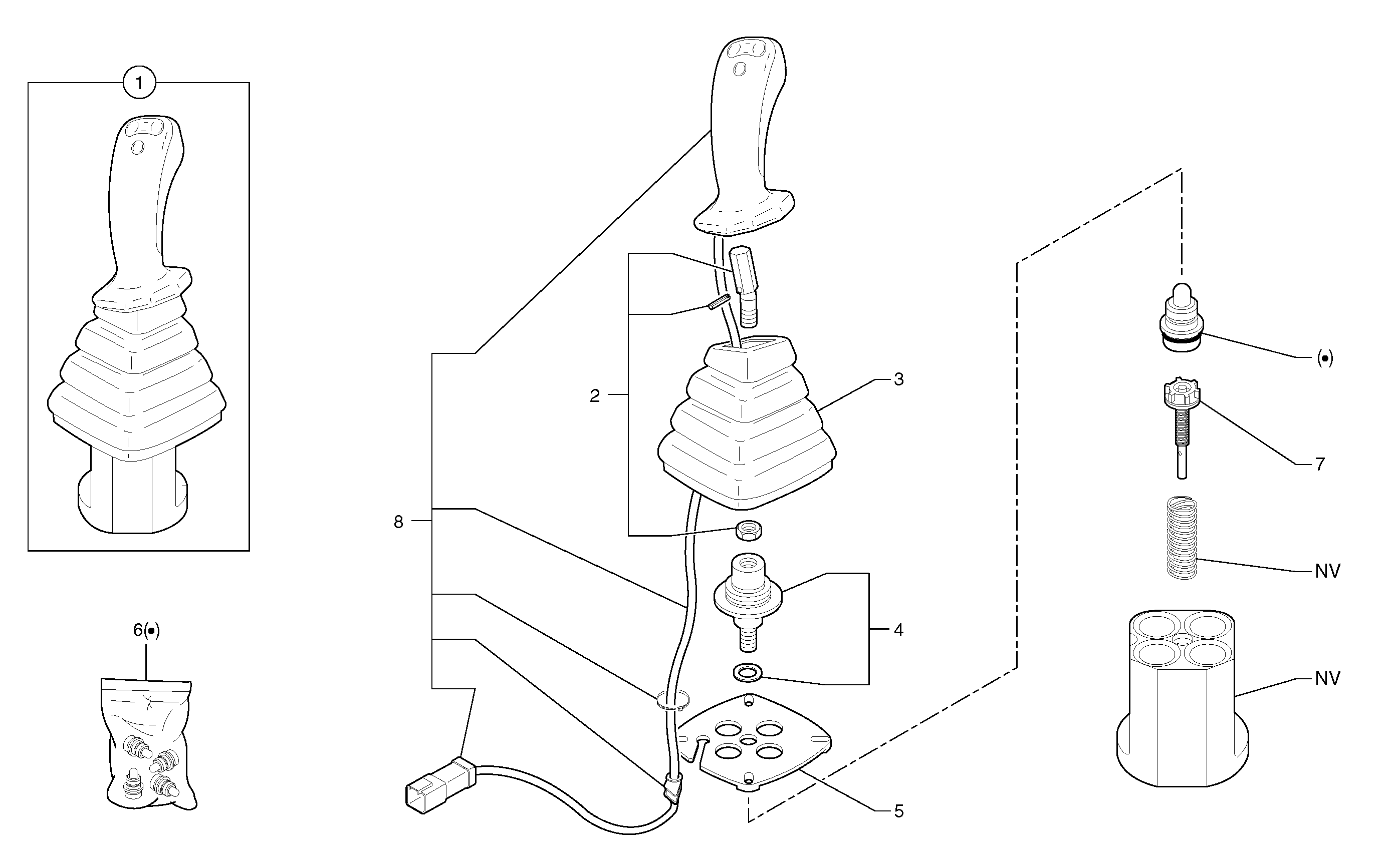 Control lever : dipper arm / slewing ( left ) — volvo parts diagram