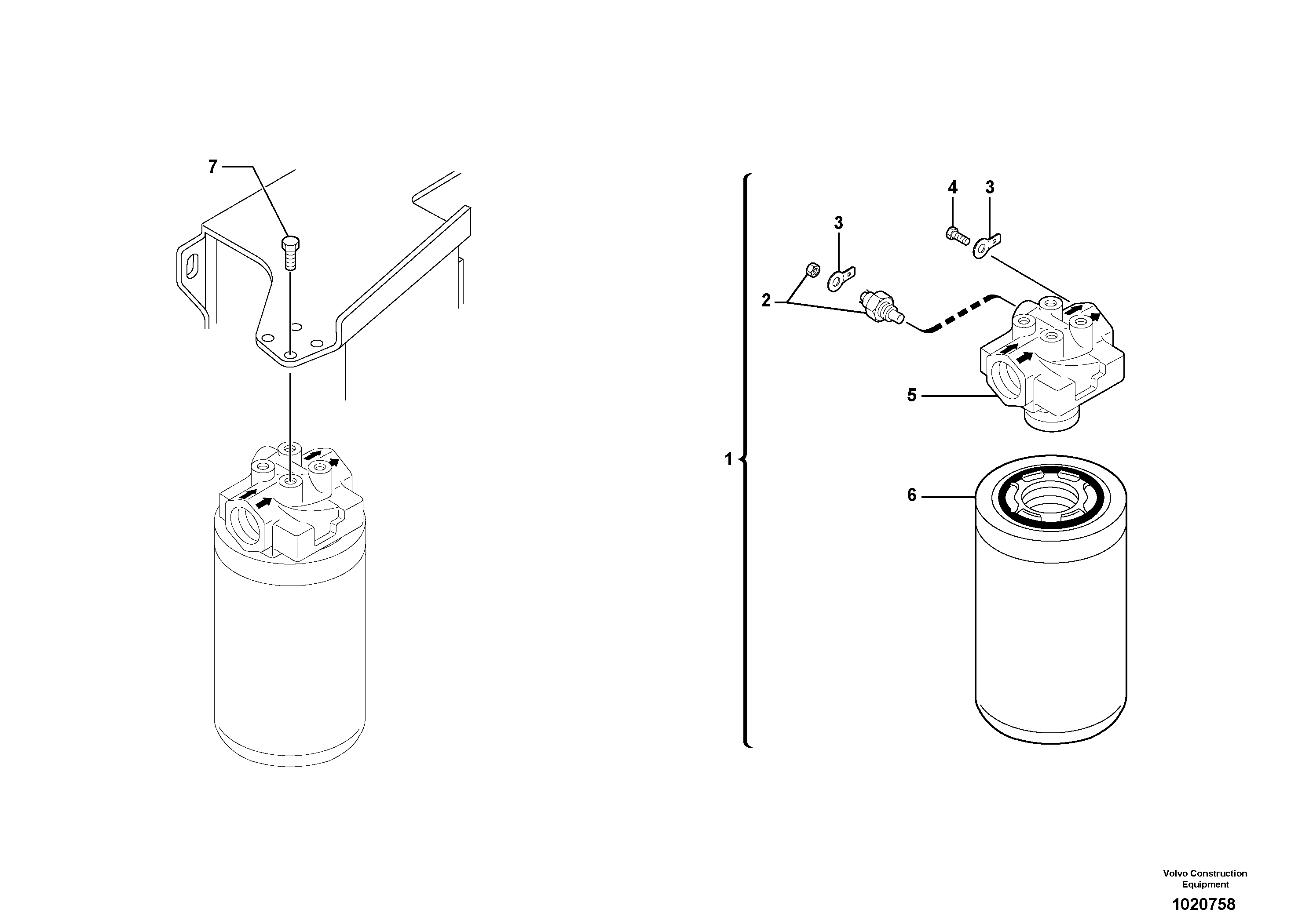 Hydraulic oil filter — volvo parts diagram