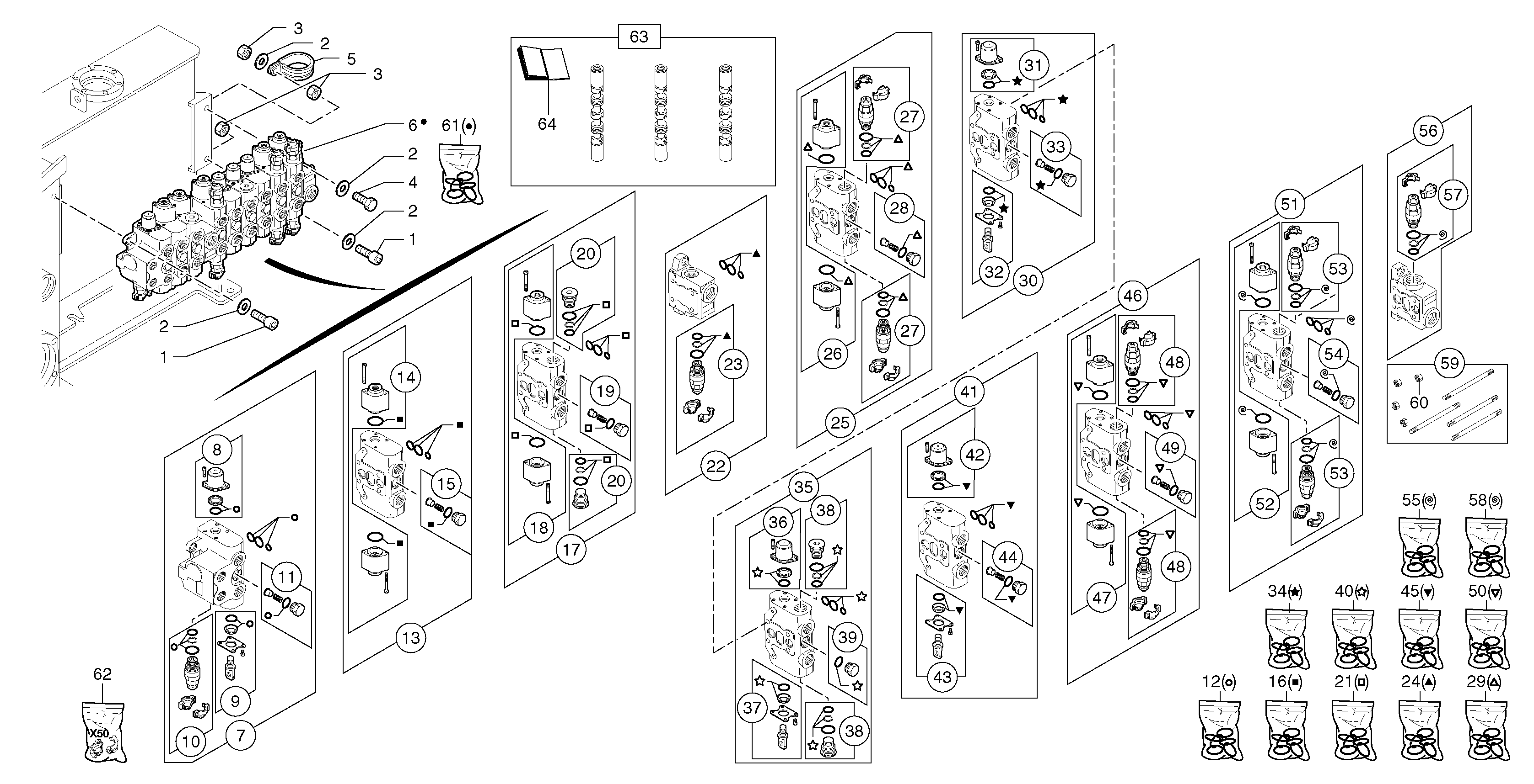 Control valve : 9 spools — volvo parts diagram