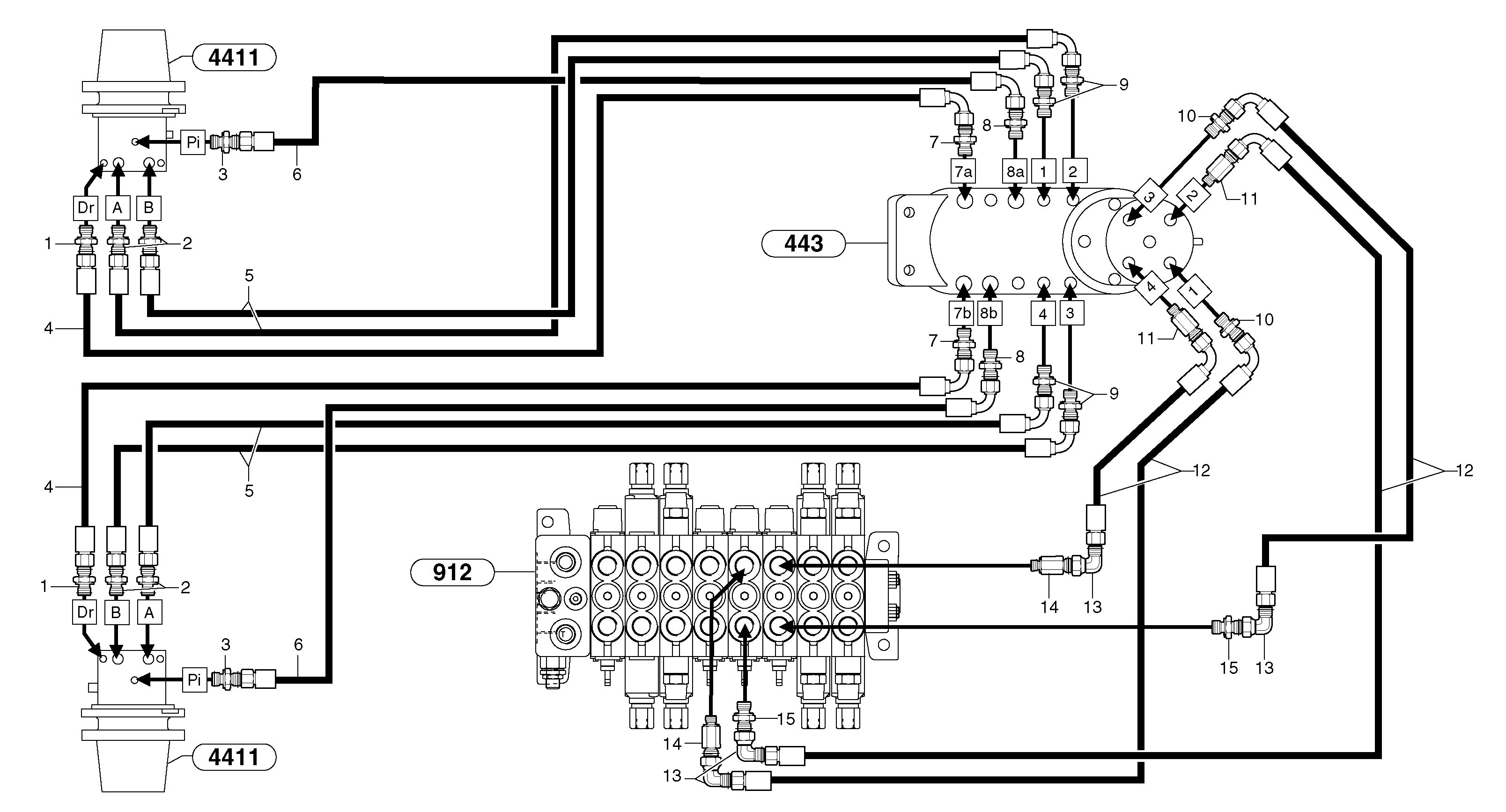 Hydr. circuit. ( travelling ) — volvo parts diagram