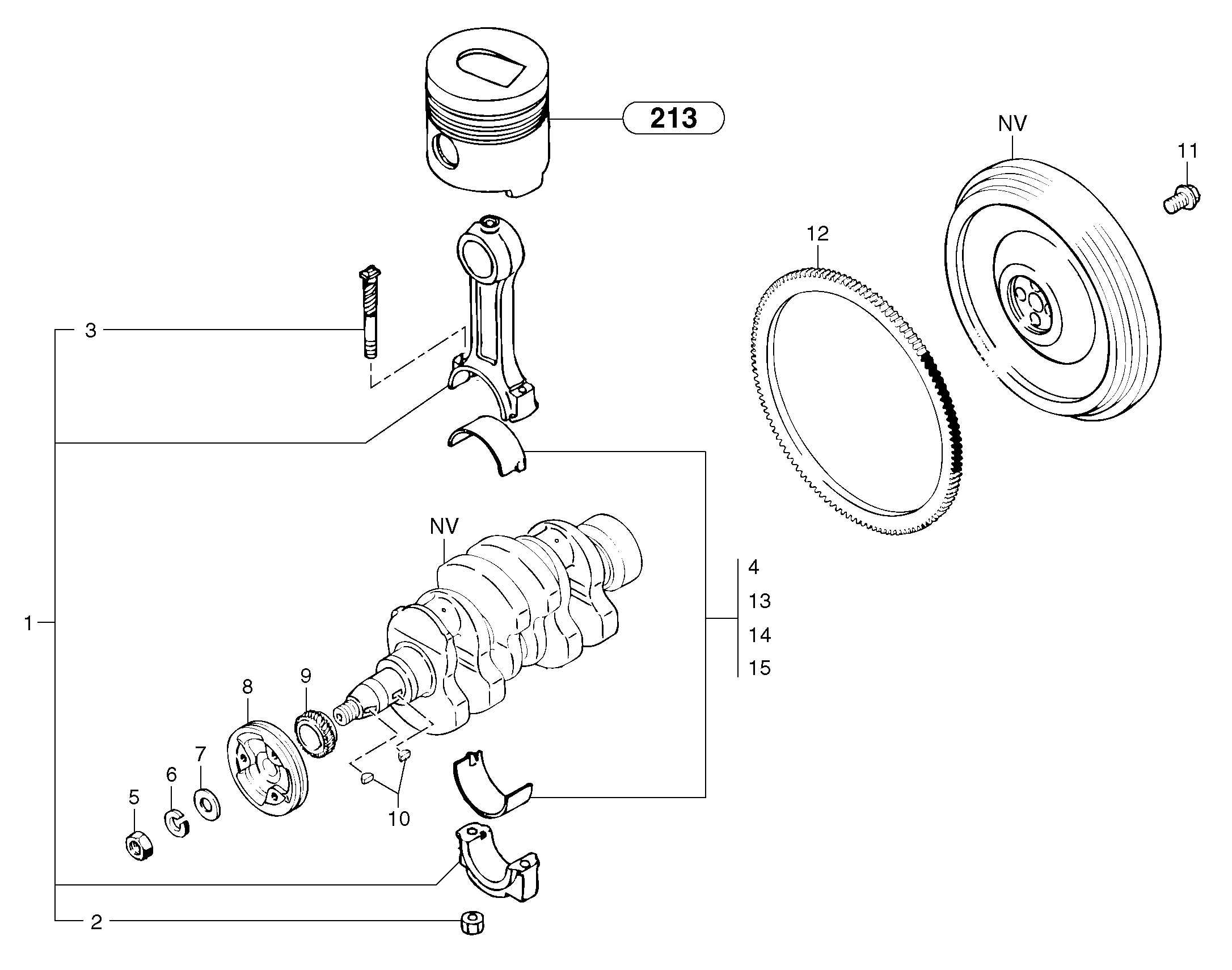 Connecting rods — volvo parts diagram
