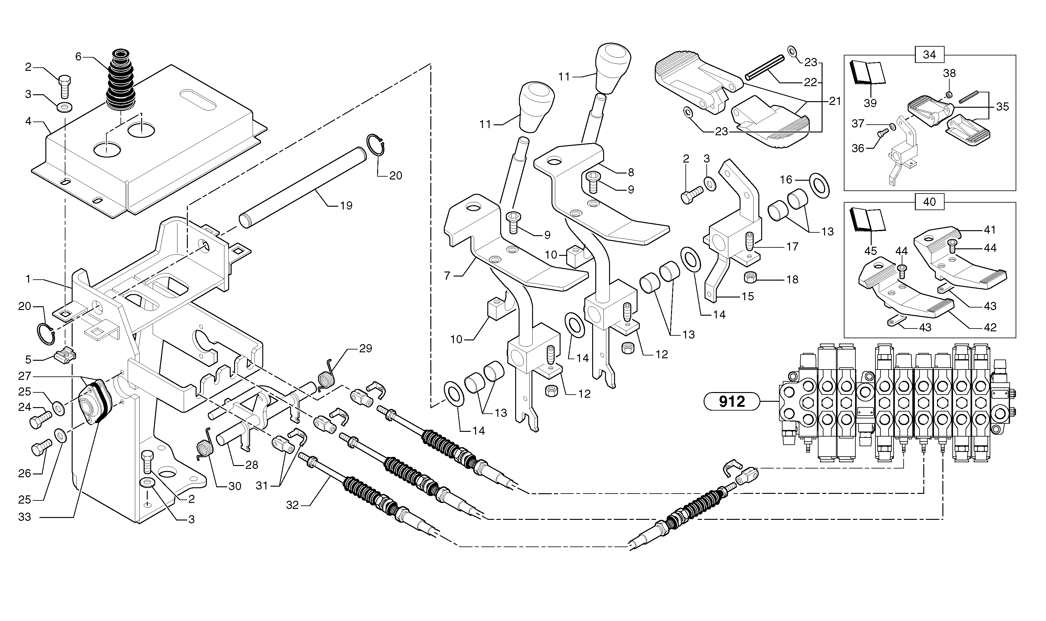 Control levers : steel pedal — volvo parts diagram