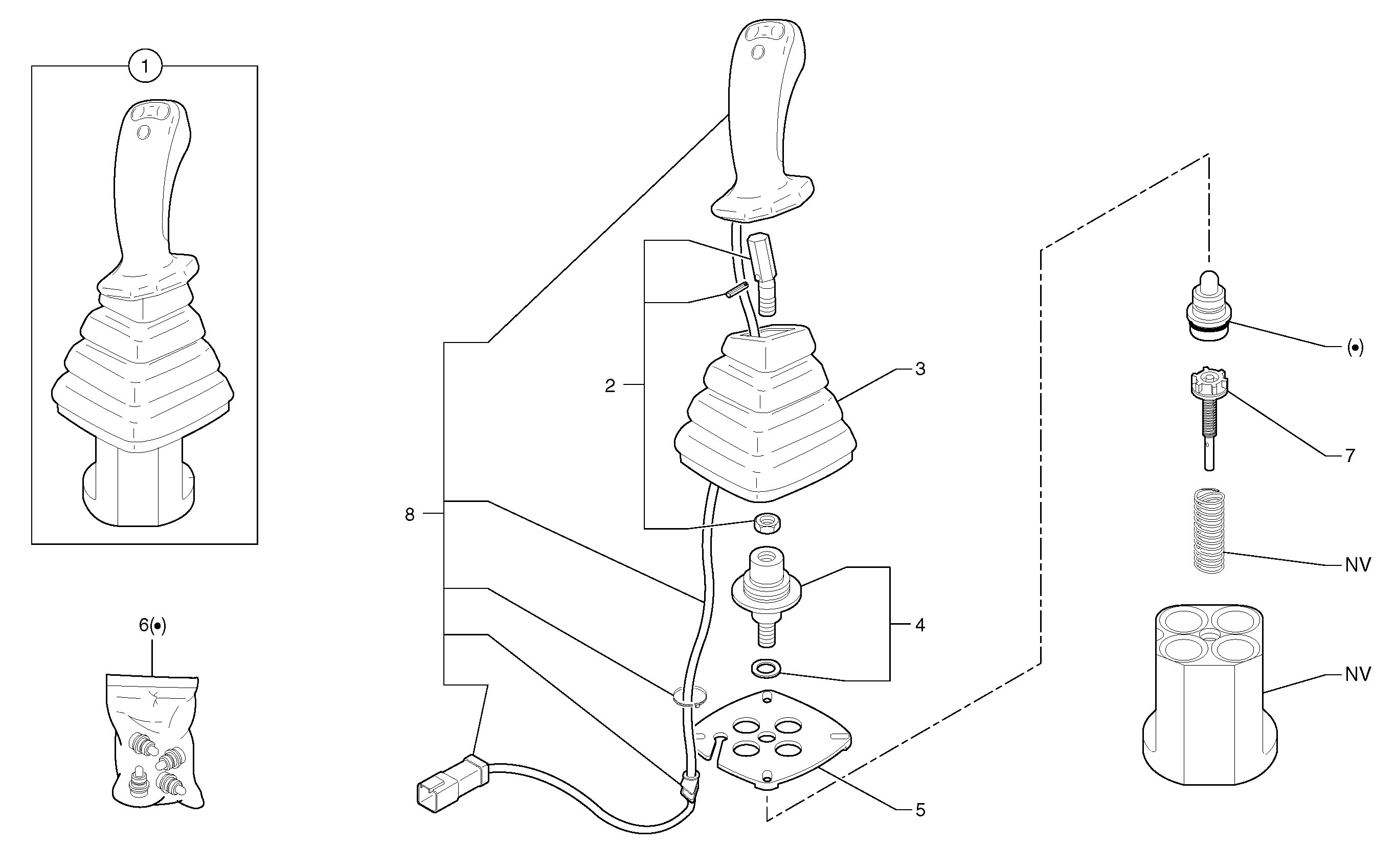 Control lever : dipper arm / slewing ( left ) — volvo parts diagram