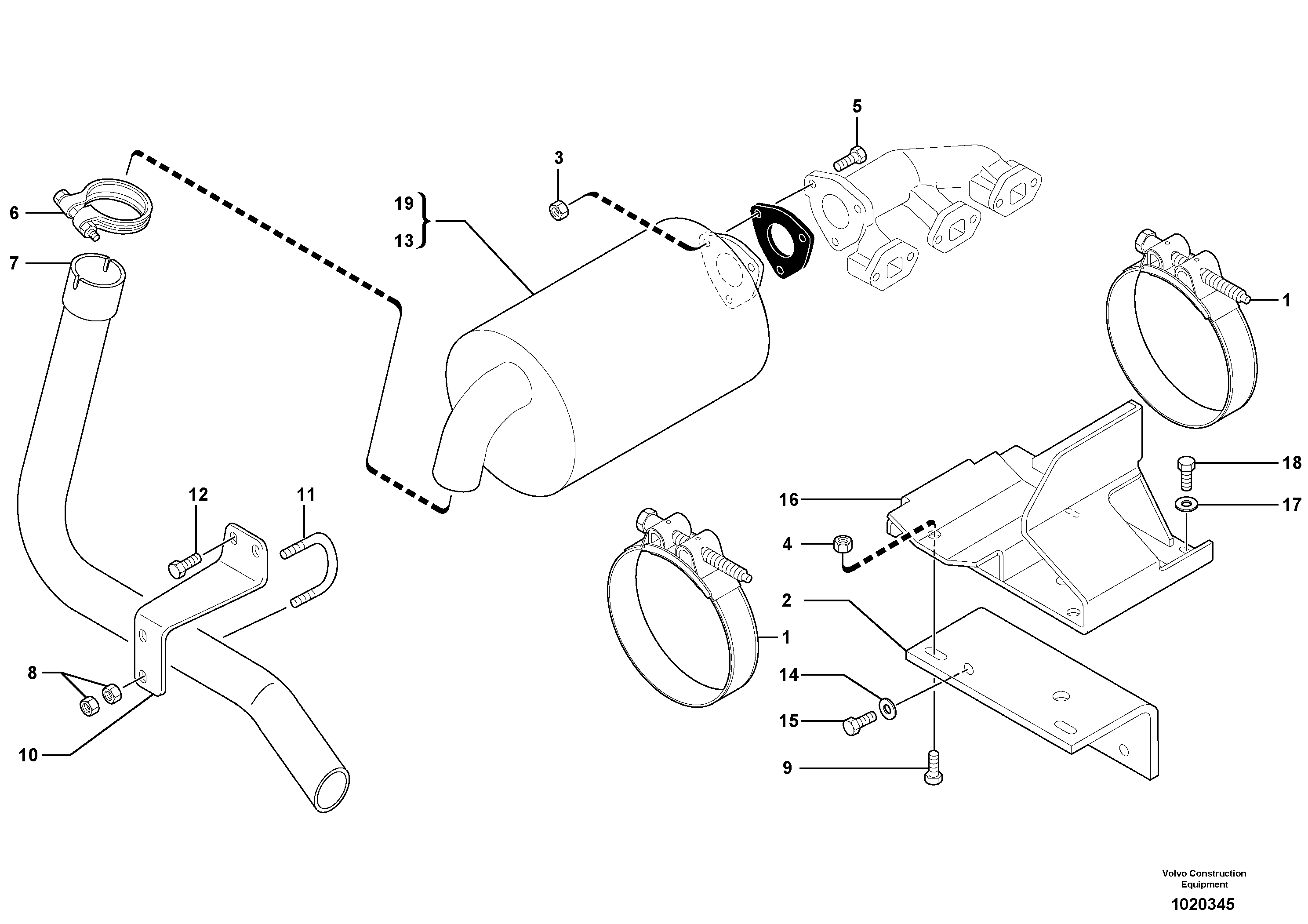 Muffler — volvo parts diagram