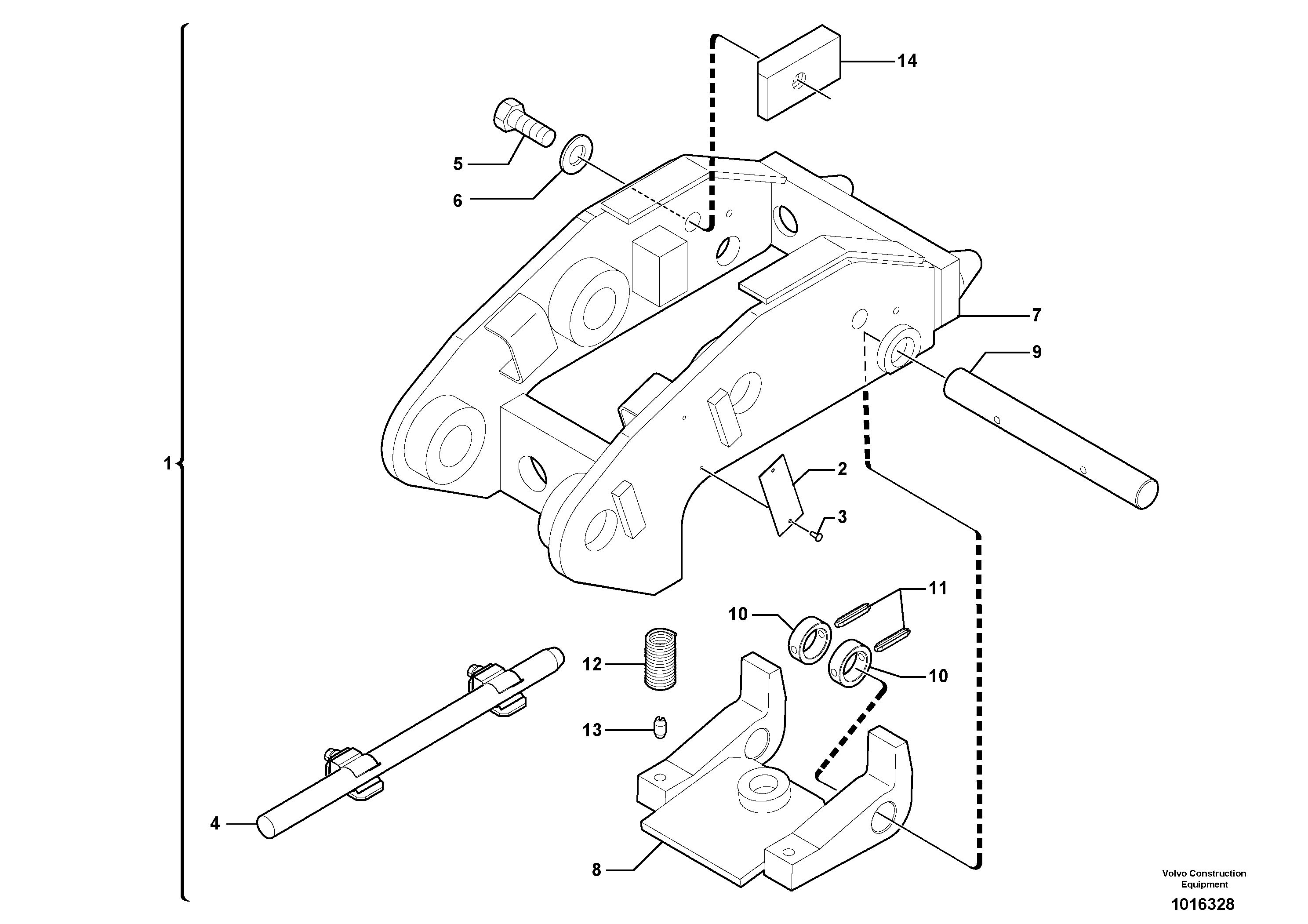 Tool holder / mechanical control — volvo parts diagram