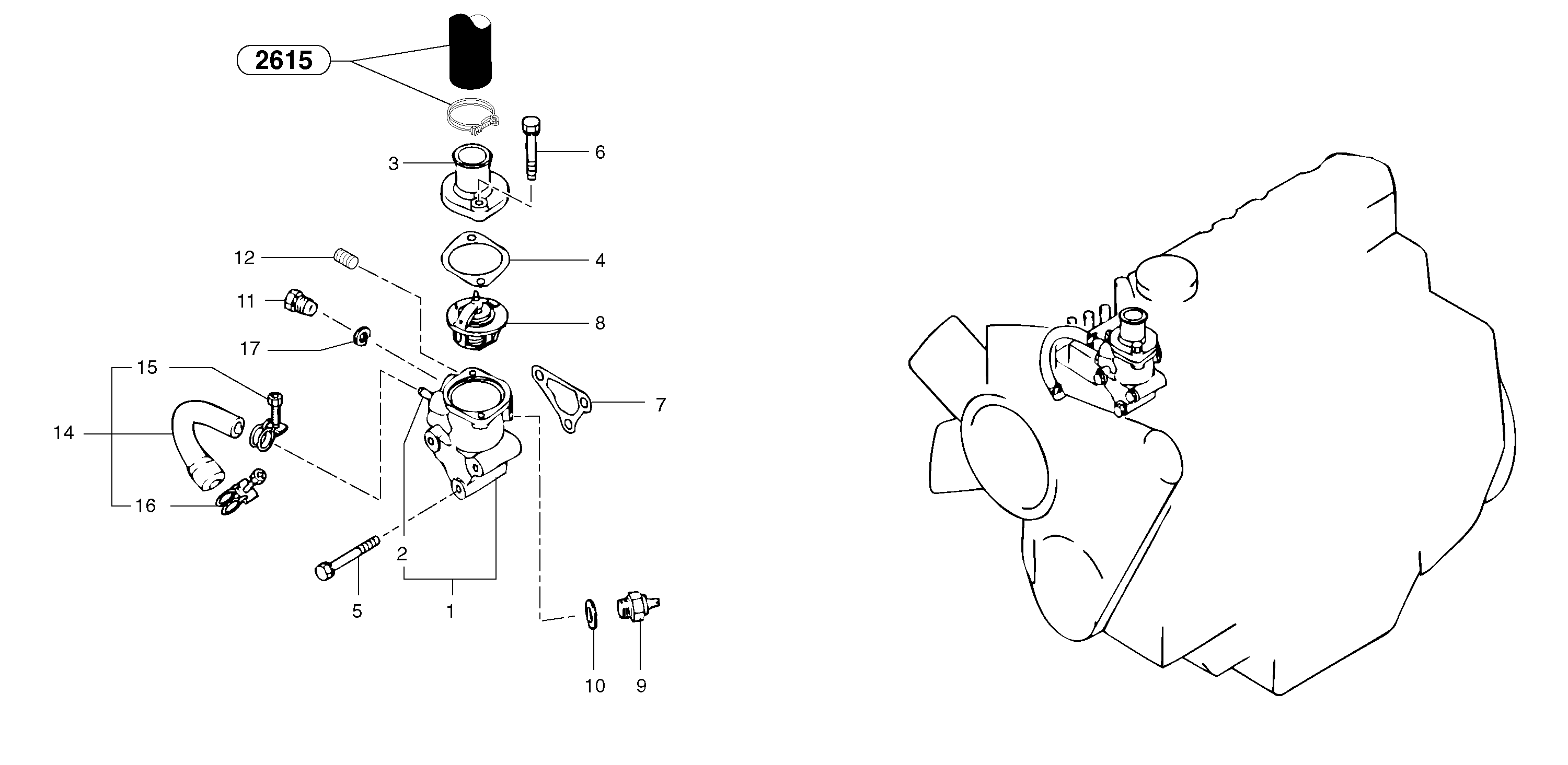 Thermostat — volvo parts diagram