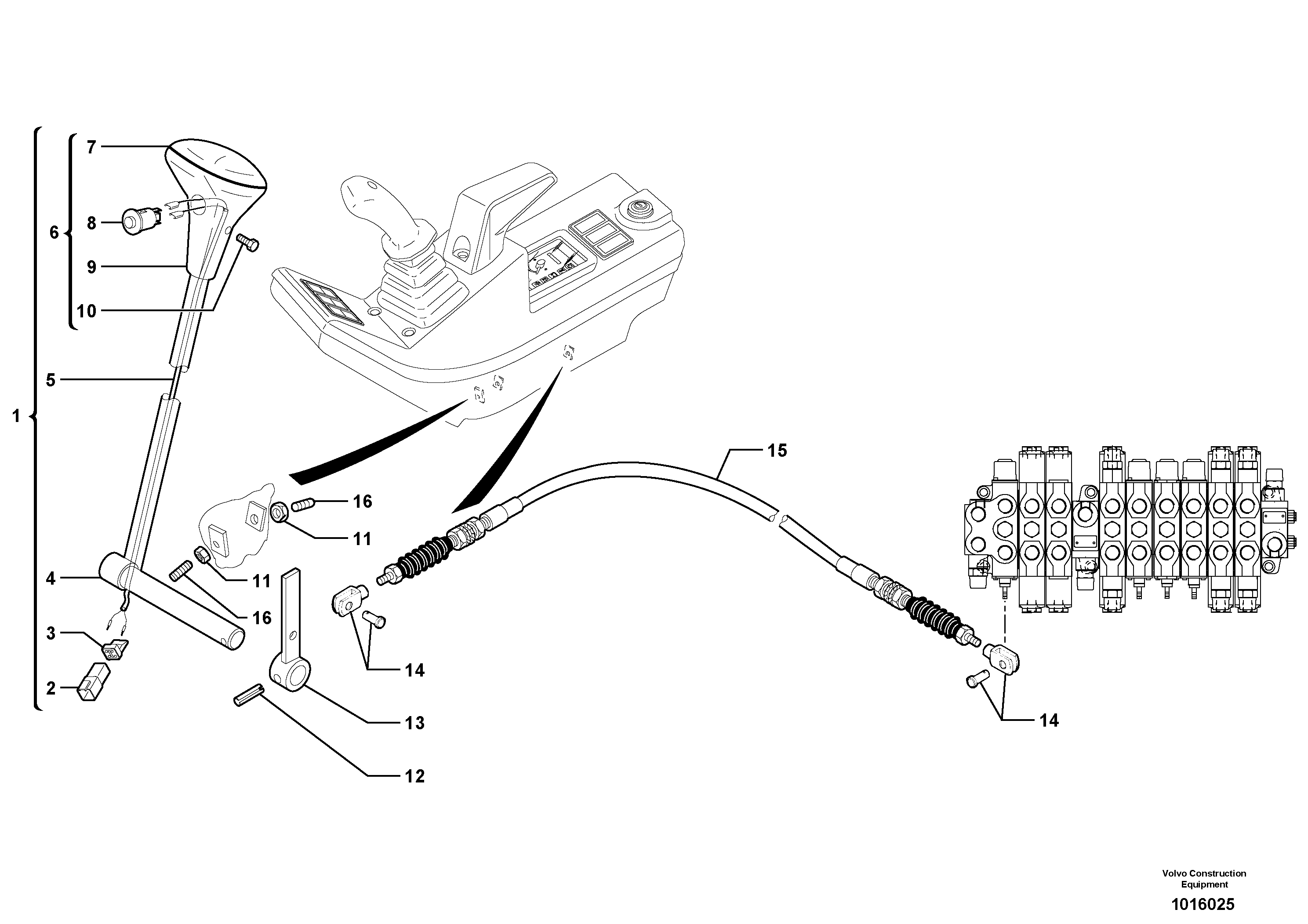 Control lever : dozer blade — volvo parts diagram